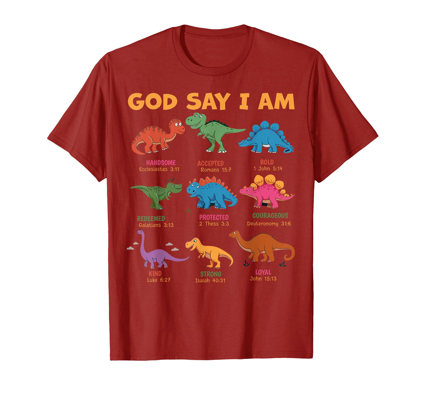 God Says I Am Dinosaur Funny Dino Bible Verse Toddlers Boys T-Shirt