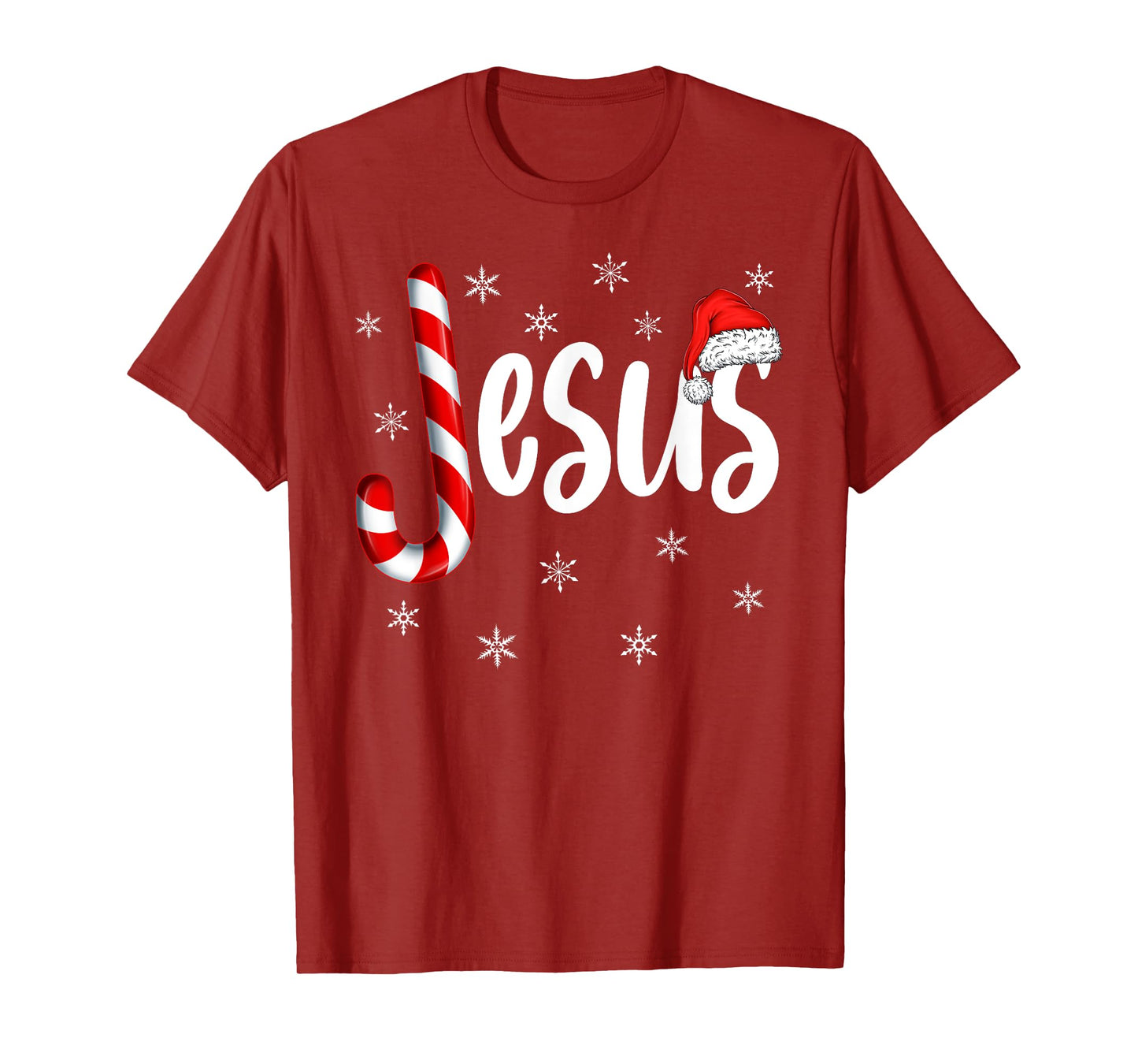 Christian Jesus Candy Cane Xmas Faith Religious Christmas T-Shirt