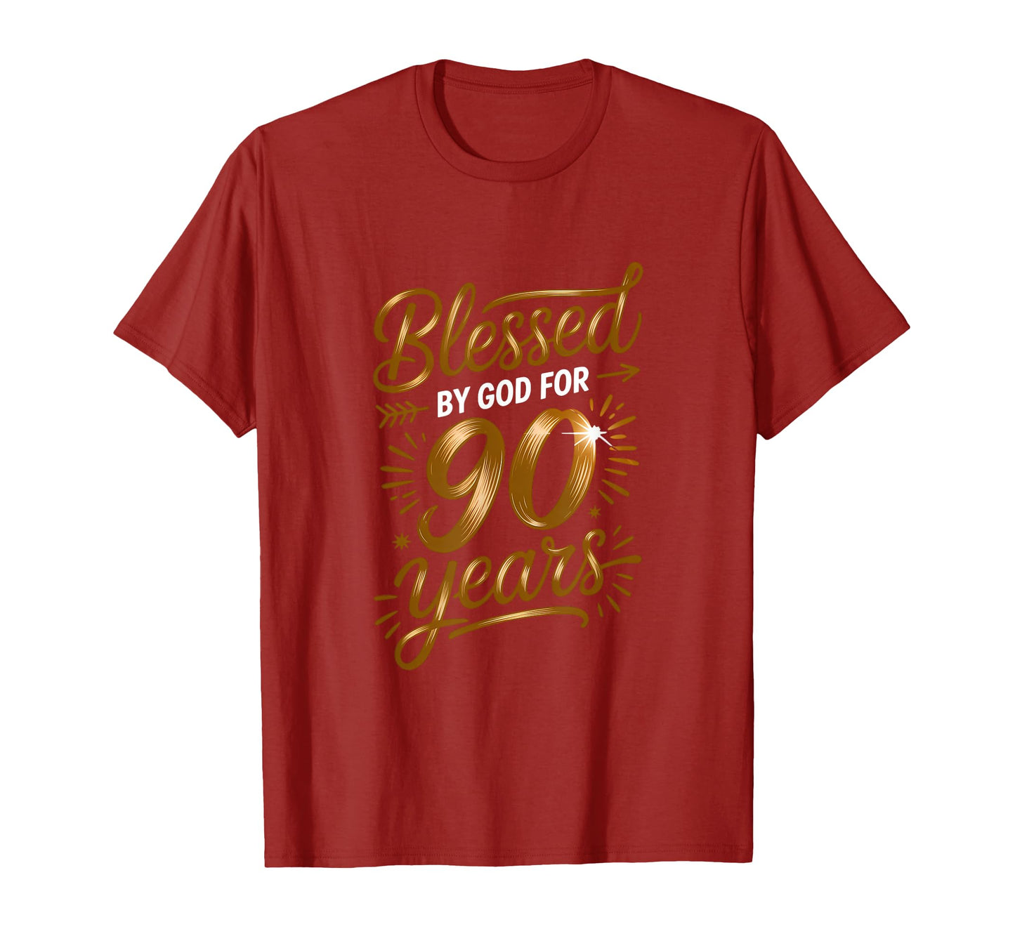 Blessed by God for 90 Years Religious Themed 90th Birthday T-Shirt