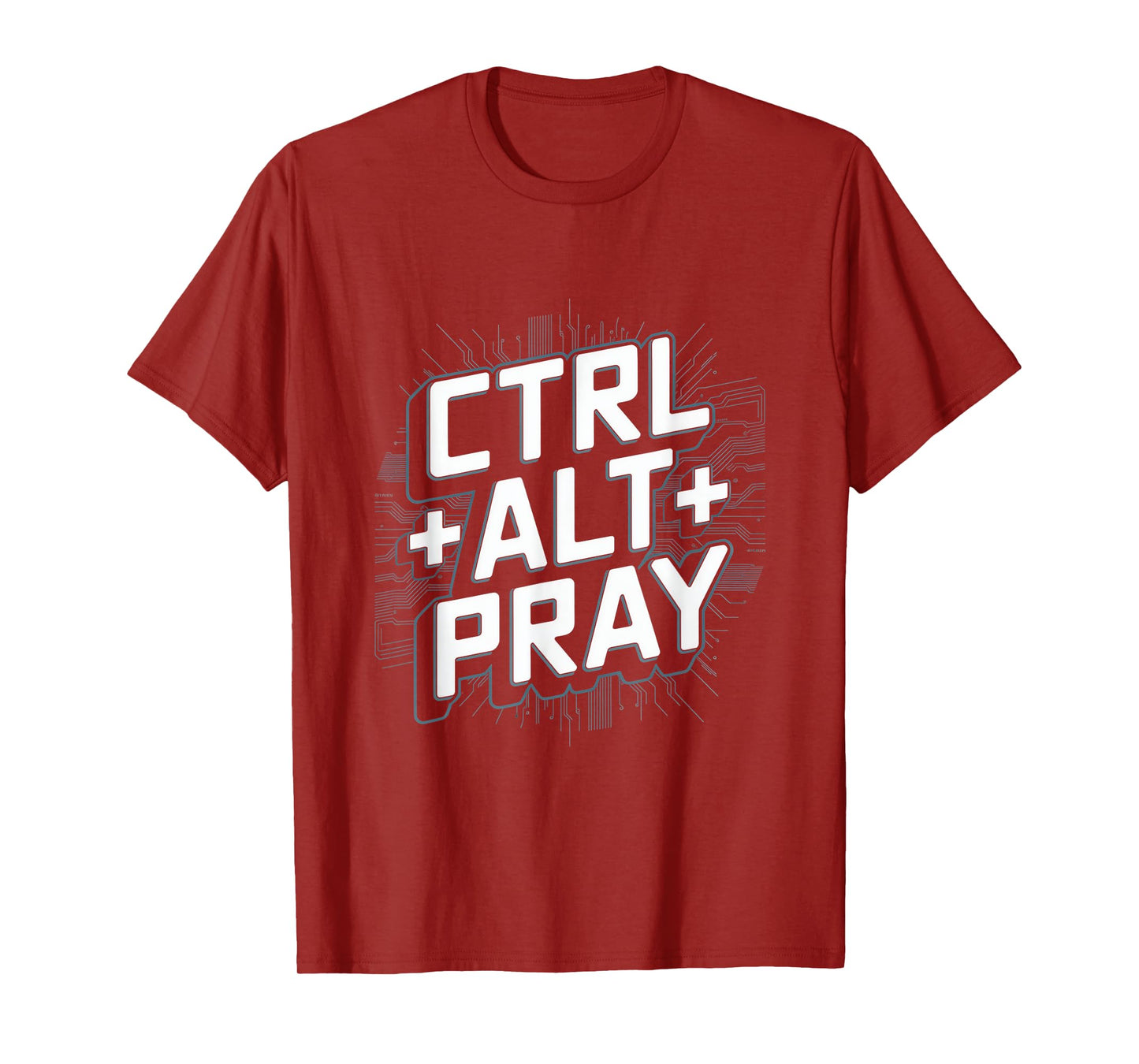 Christian Ctrl Alt Pray Tech Theme T-Shirt