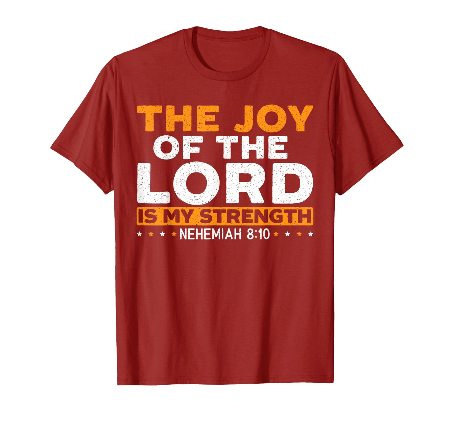 Religious Christian Believer SteMi Apparel The Joy Of The Lord Is My Strength Christian T-Shirt - Black, Small, Unisex-Adults