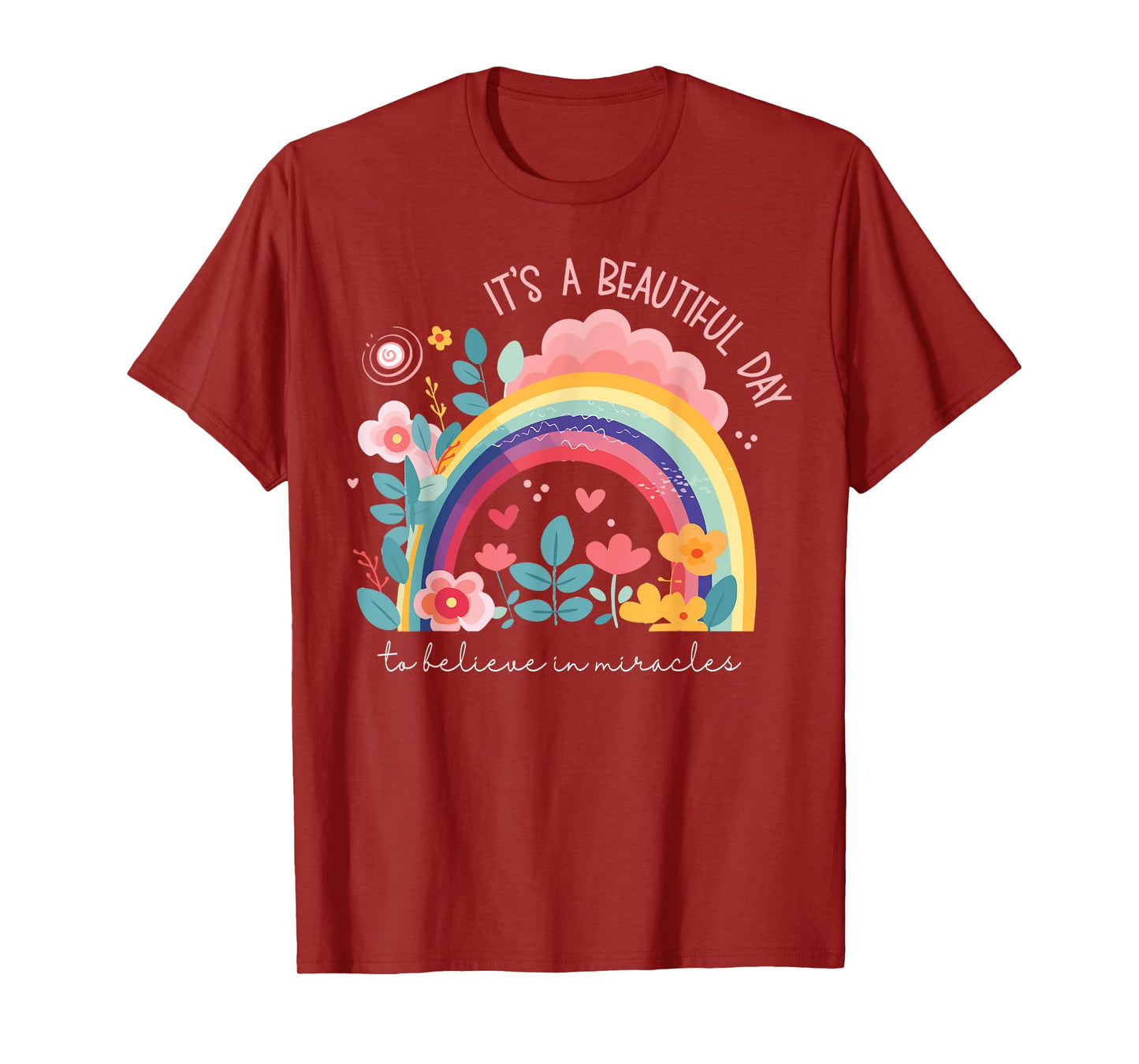 I Believe in Miracles Flower Vintage Cool Bold Christian T-Shirt