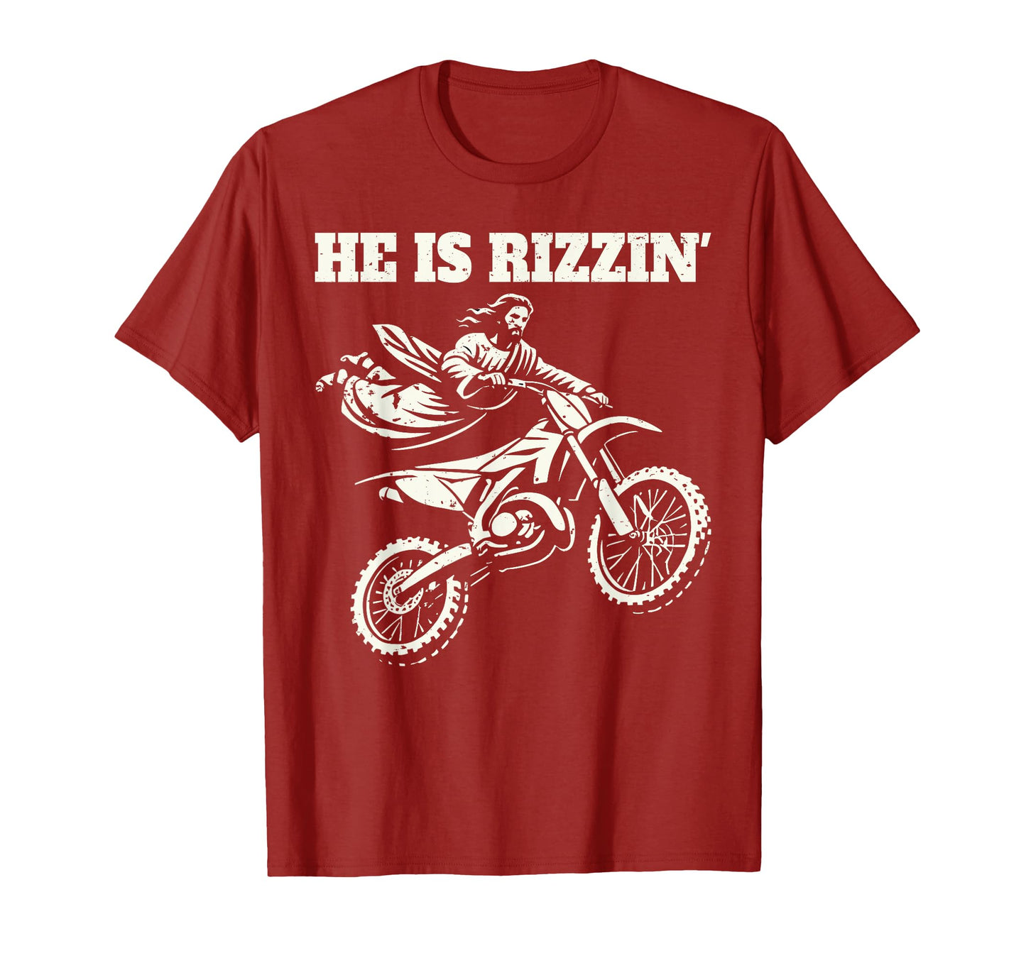 Funny jesus christ motocross dirt bike he's rizzin' easter T-Shirt
