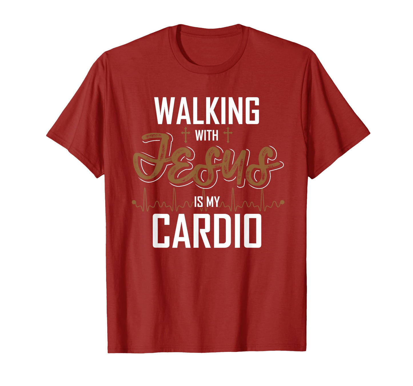 Walking With Jesus Is My Cardio Christian Gift Prayer T-Shirt