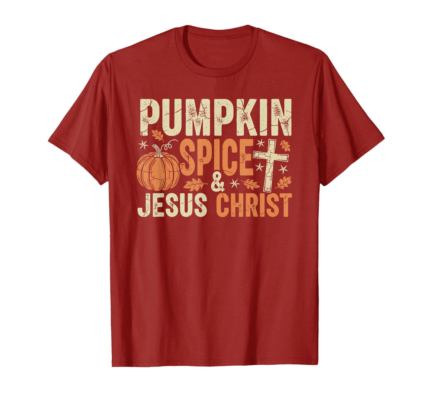 Pumpkin Spice and Jesus Christ Retro Fall Faith Design T-Shirt