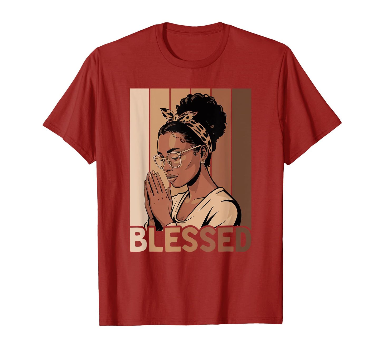 Blessed Black Woman Praying African American Christian T-Shirt