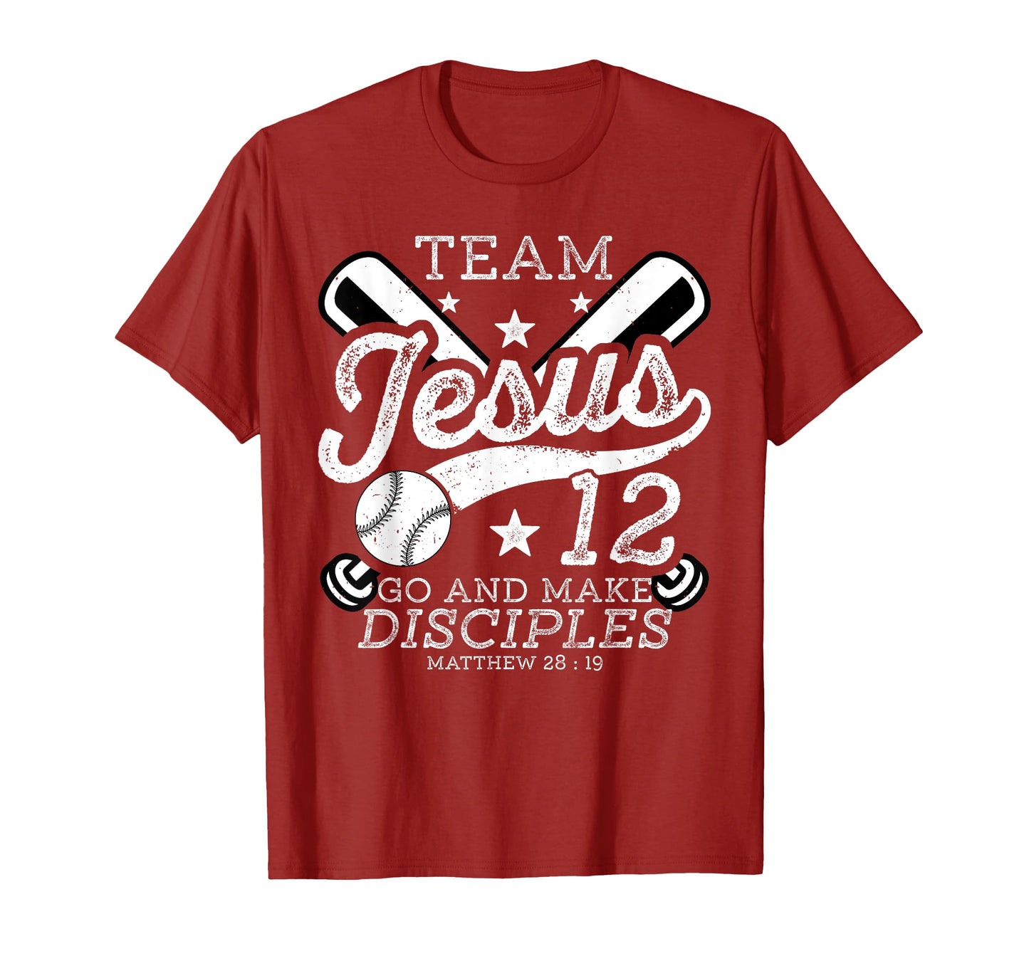 Jesus and Baseball Team Jesus Christian Matthew 28:19 Verse T-Shirt