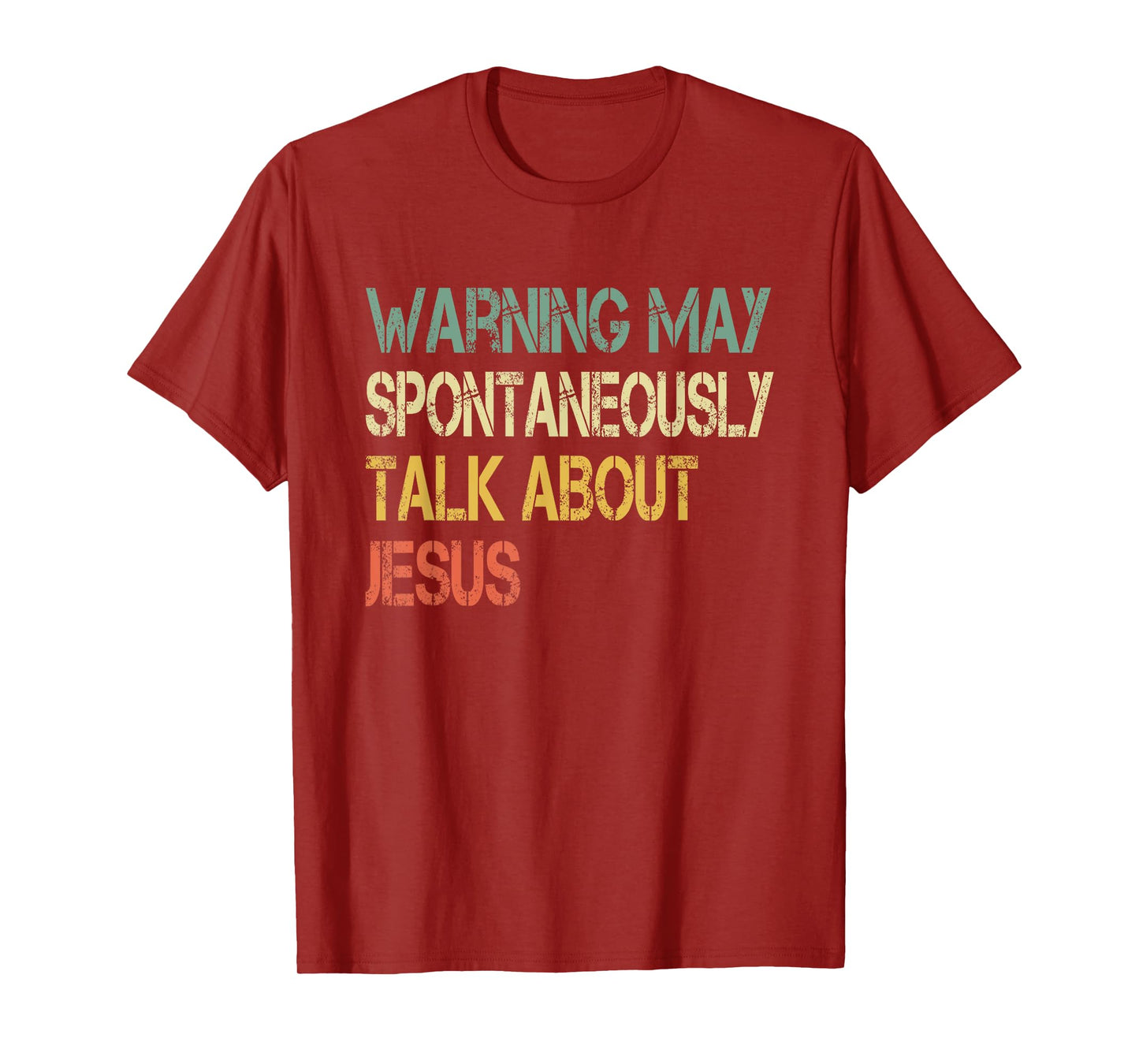Christian Mens Warning May Talk About Jesus God Bible Faith T-Shirt