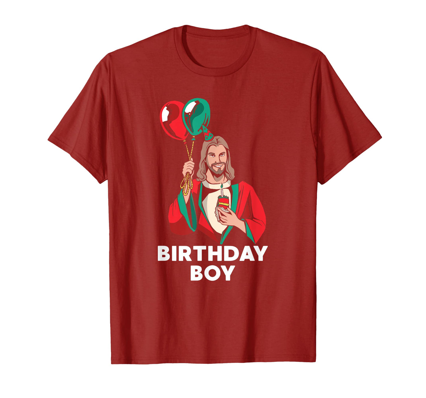 Birthday Boy Jesus Christ Santa Hat Christmas Christian T-Shirt