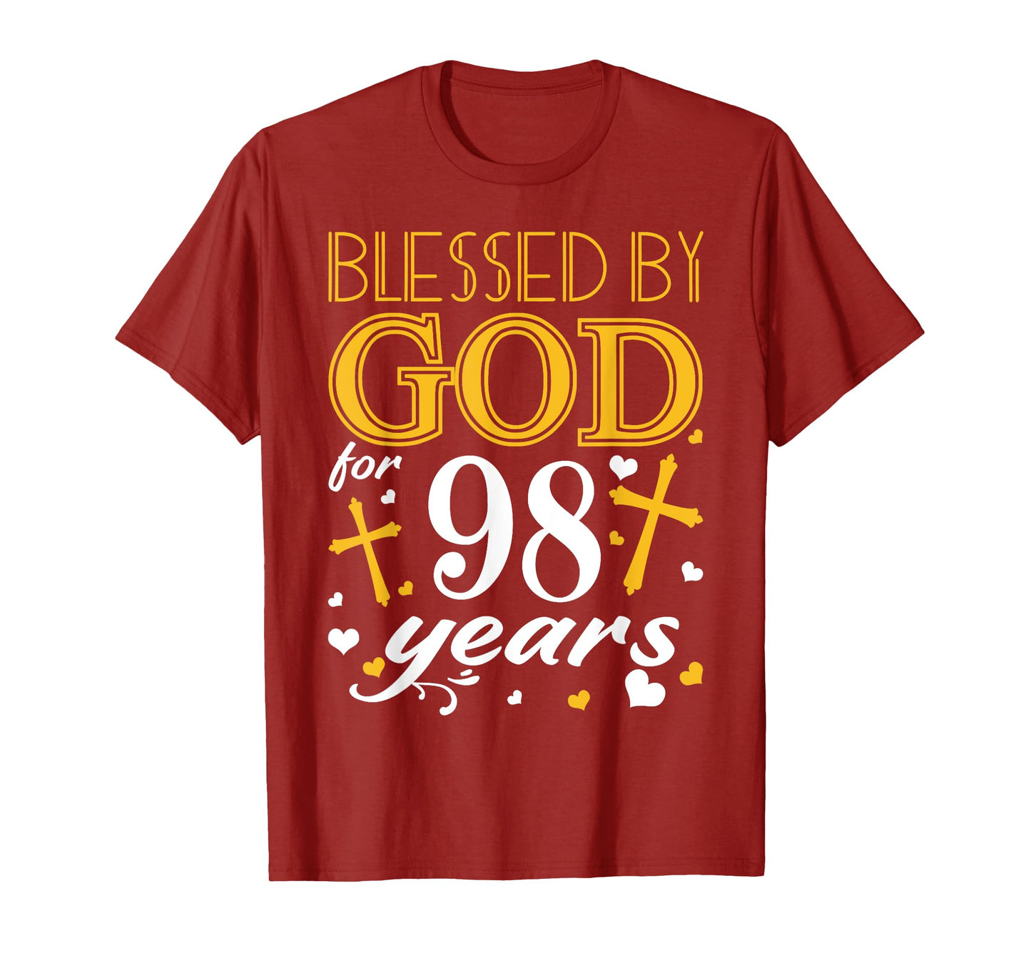Vintage Blessed By God For 98 Years Happy 98th Birthday T-Shirt