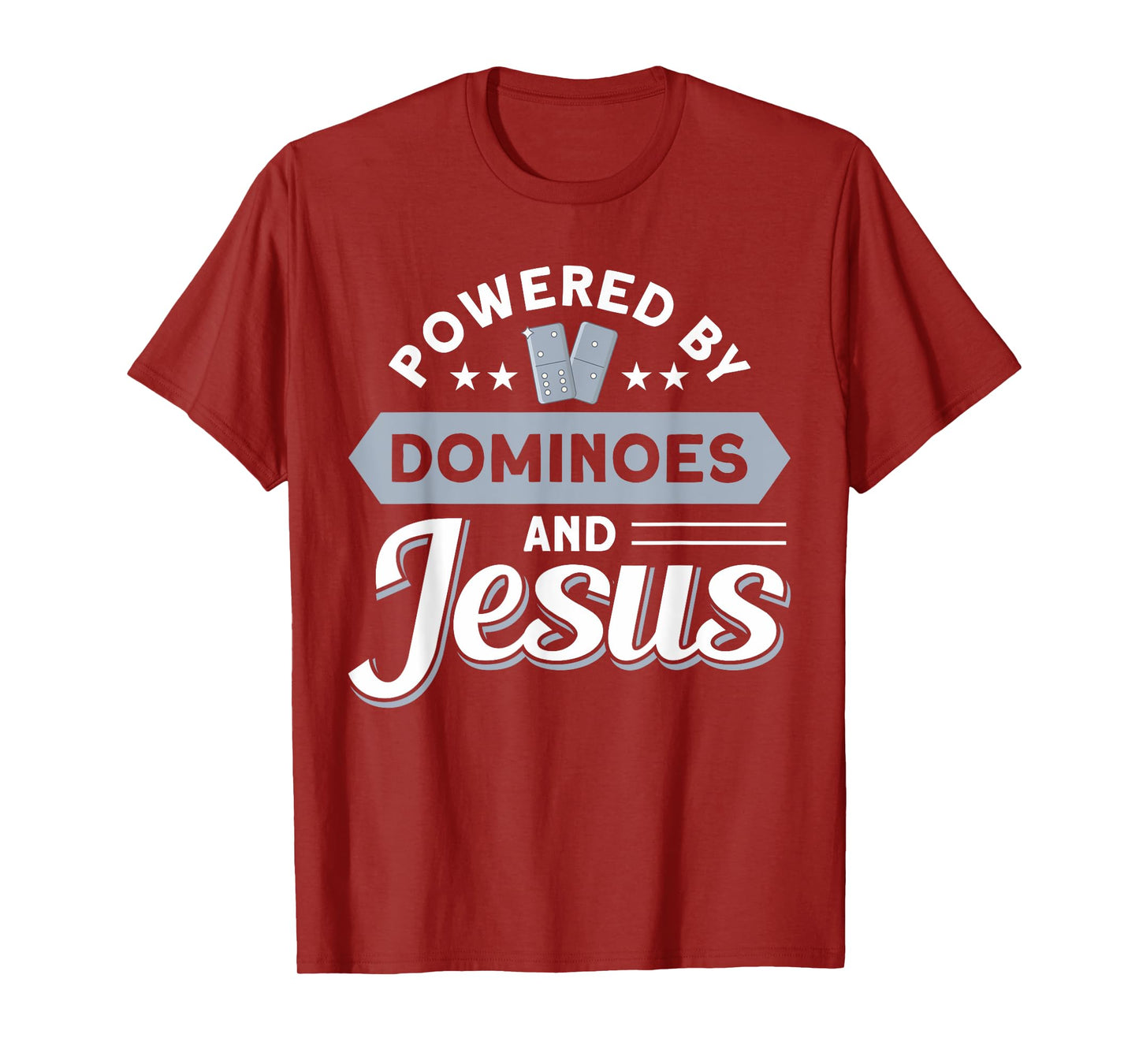Gift Idea For Mexican Train & Play Domino Powered By Dominoes And Jesus Classic Dominoes T-Shirt