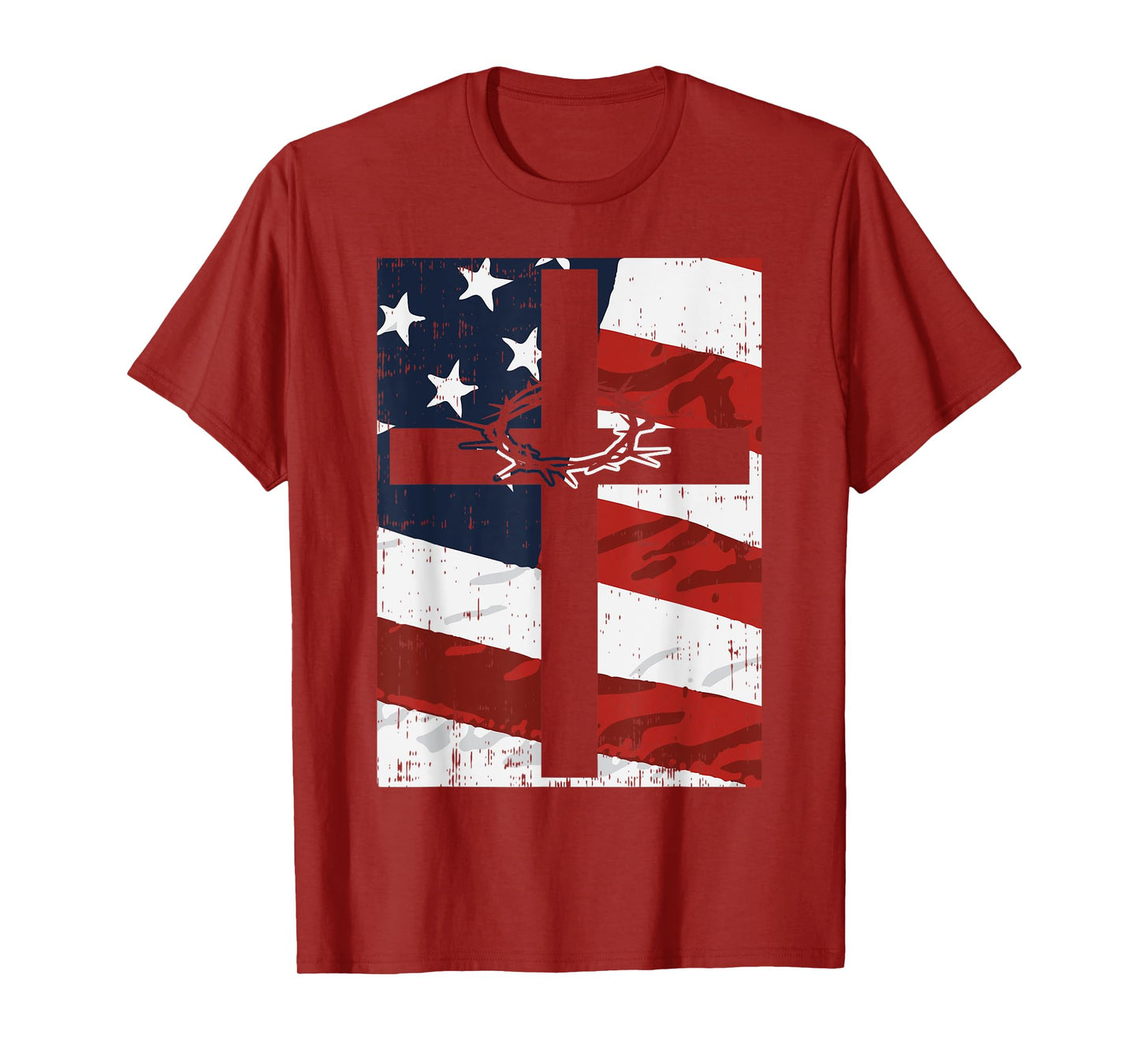 Cross American Flag Thorn God Jesus Faith Christian Gift T-Shirt