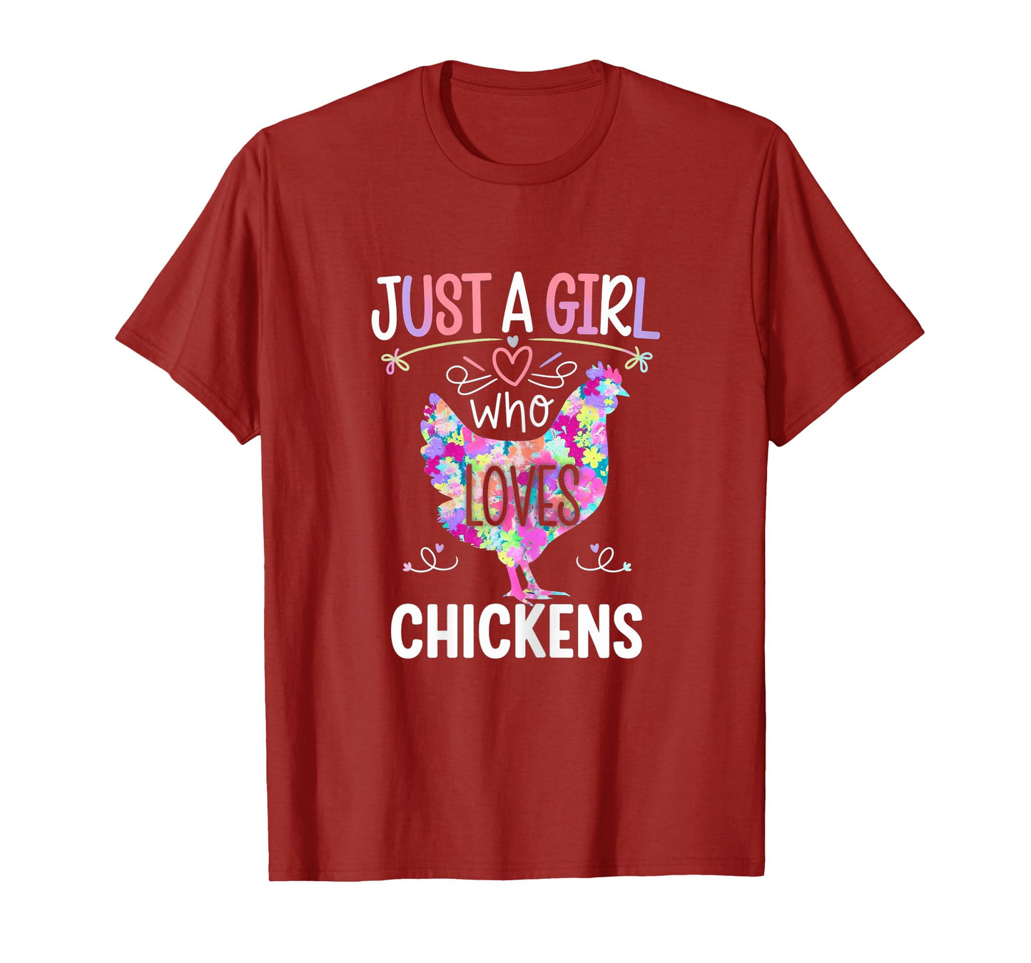 Just A Girl Who Loves Chickens Cute Floral T-Shirt