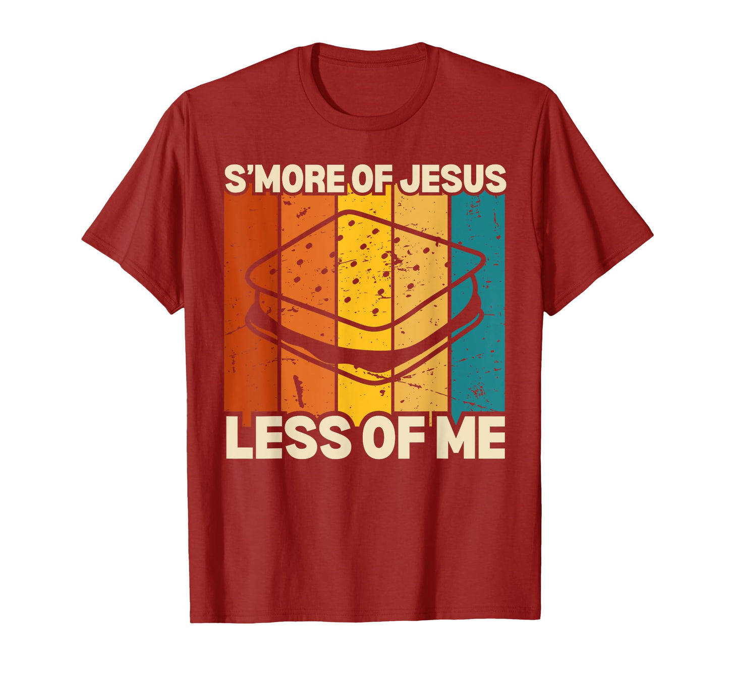 Funny Smore Of Jesus Less Of Me Camping Christian Sunset Tee T-Shirt