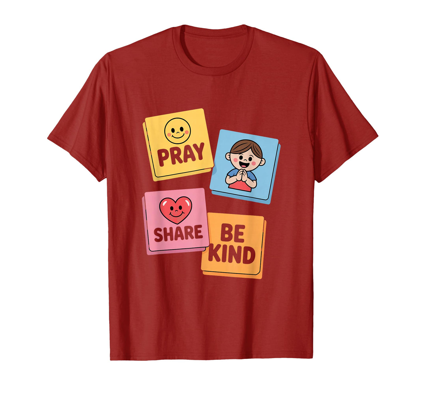 Pray Share Be Kind Kids Christian Sunday School T-Shirt