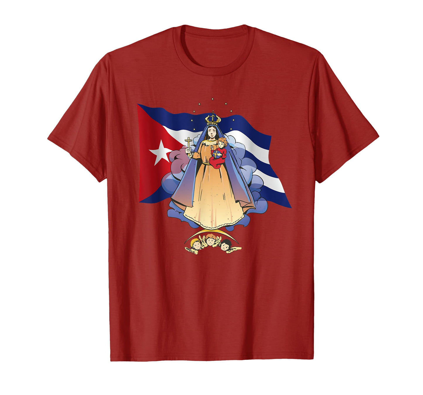 Virgen de la Caridad del Cobre Patrona de Cuba & Cuban Flag T-Shirt