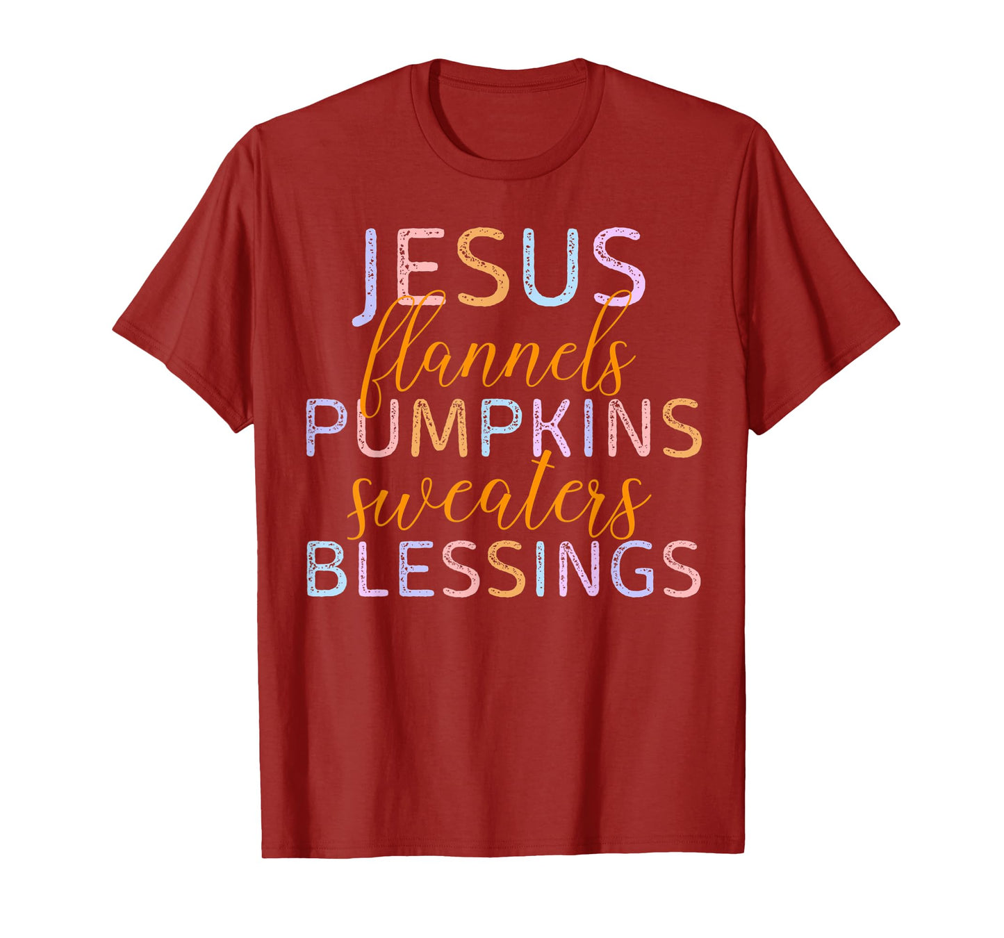 Jesus Flannels Pumpkins Sweaters Blessings Fall Season Faith T-Shirt