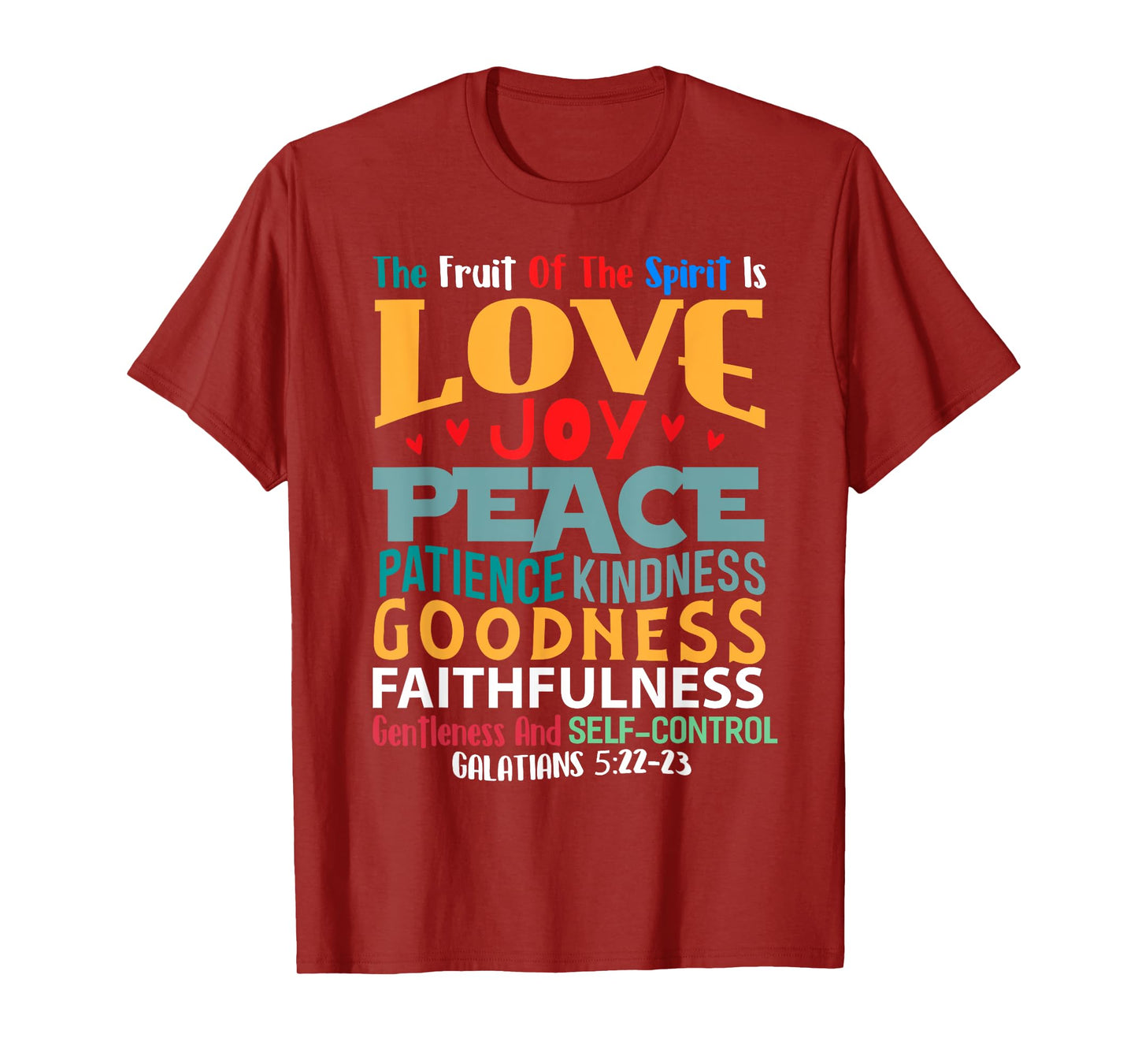 Religious Designs By ShirtZilla Fruit Of The Spirit Christian T-Shirt Bible Verse T-Shirt