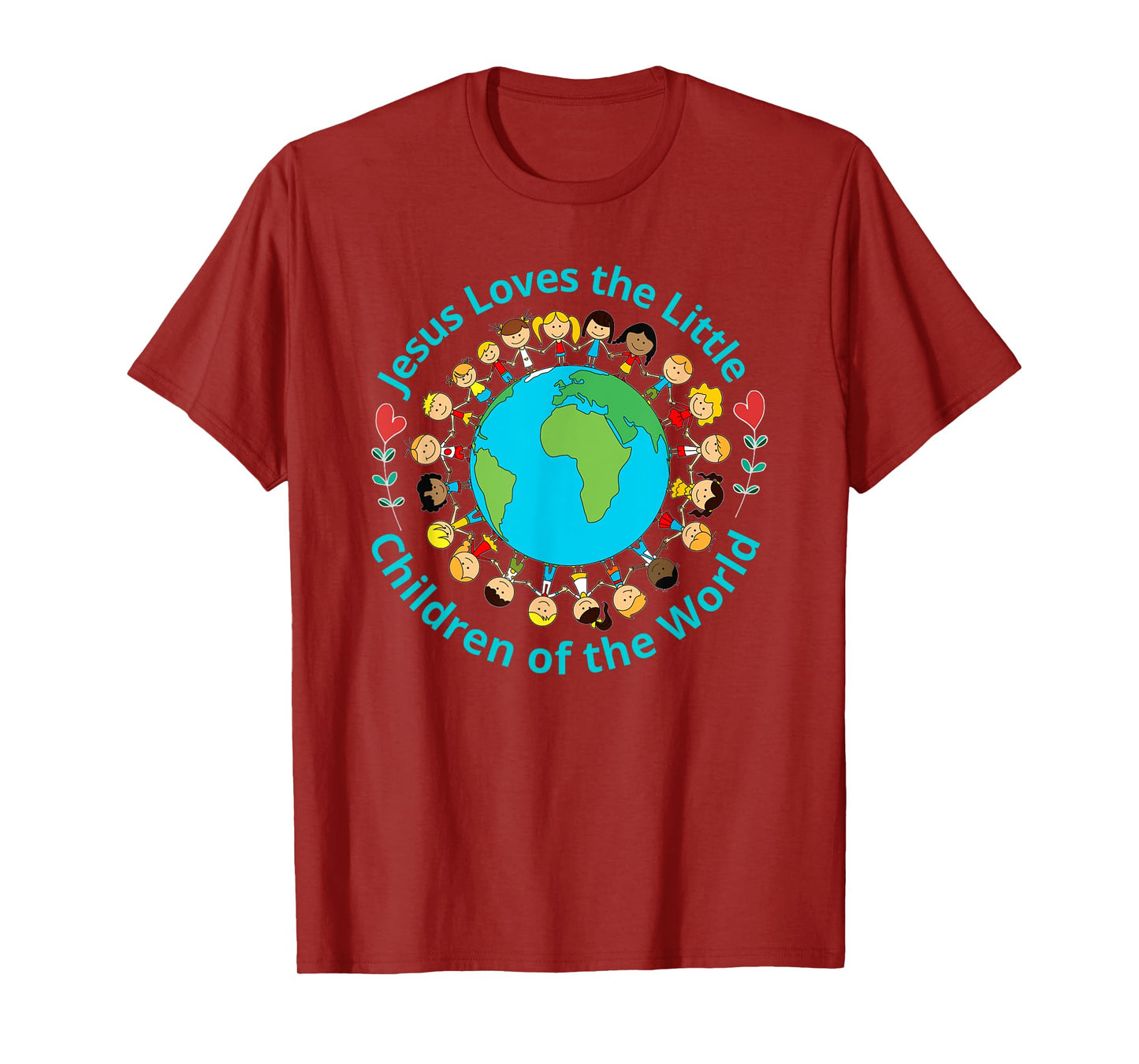 Jesus Loves Children Of World Christian Mother Teacher Kids T-Shirt