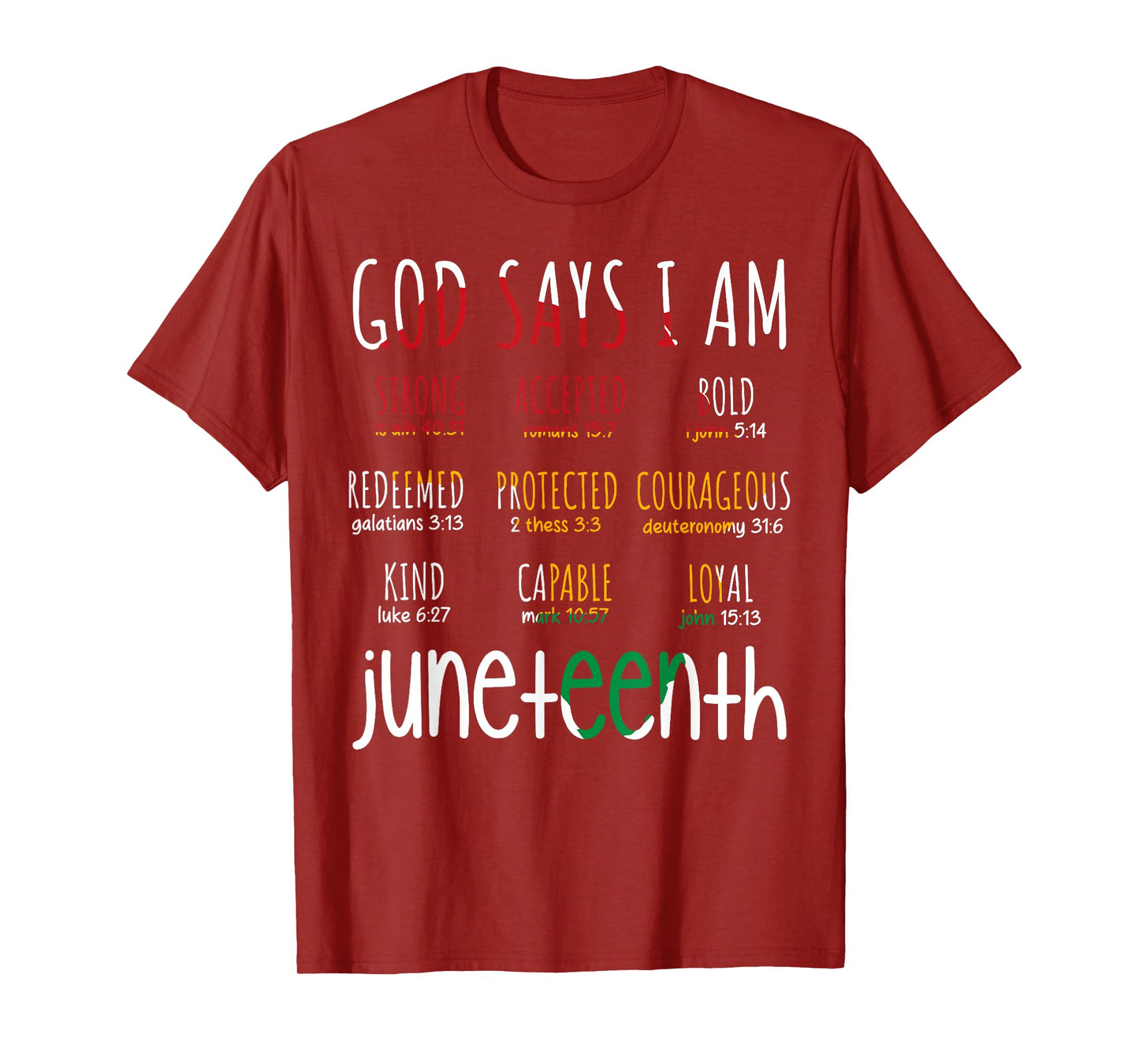 Juneteenth God Say I Am Bible Verse Religious Christian T-Shirt
