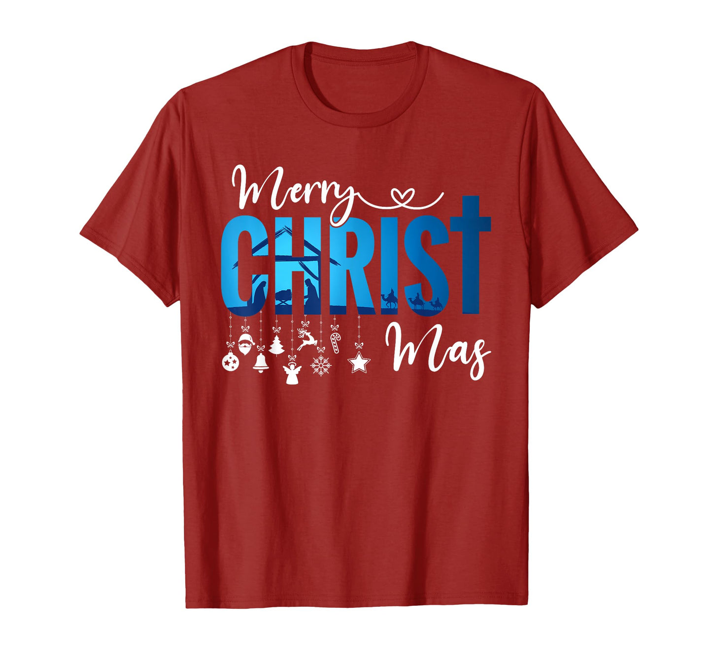 Merry Christ-Mas & Nativity Scene Christian Faith Holiday T-Shirt