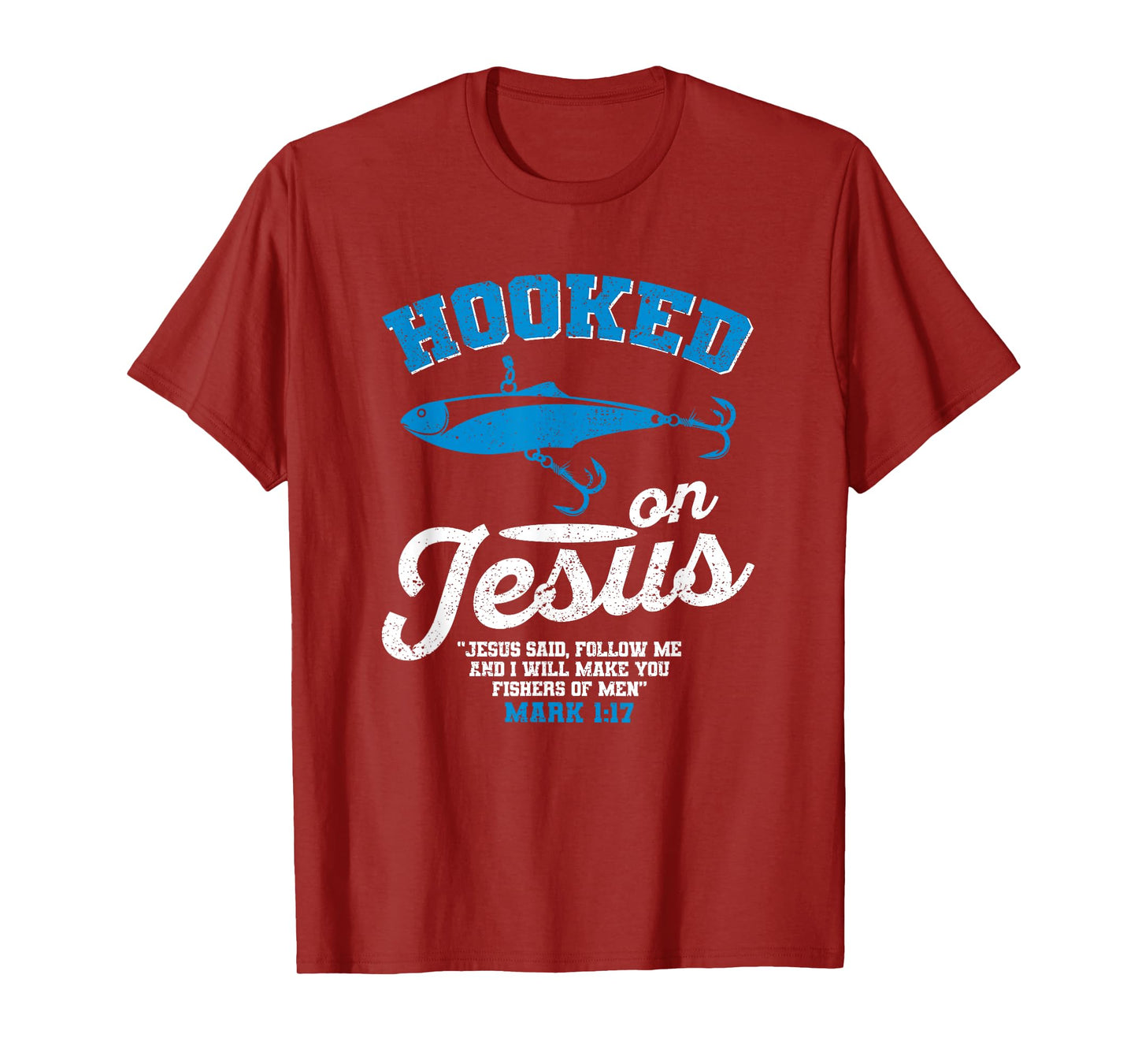 Hooked On Jesus Fishing Christian Religious God Fisherman T-Shirt
