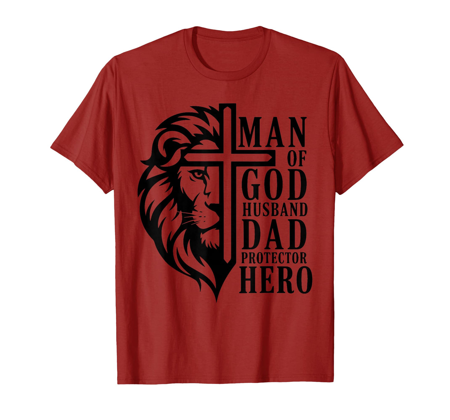 Man of God Husband Dad Christian Husband Father Faith Family T-Shirt
