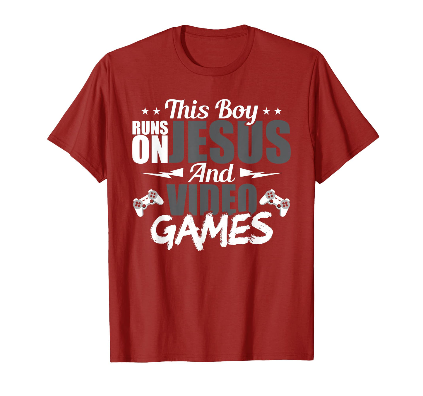 This Boy Runs On Jesus And Video Games Lover Gift Player T-Shirt