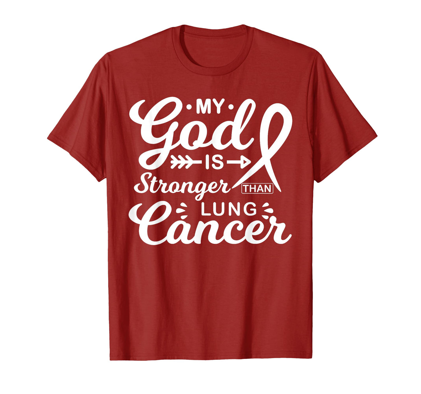 My God is Stronger Than Lung Cancer Awareness Warrior T-Shirt