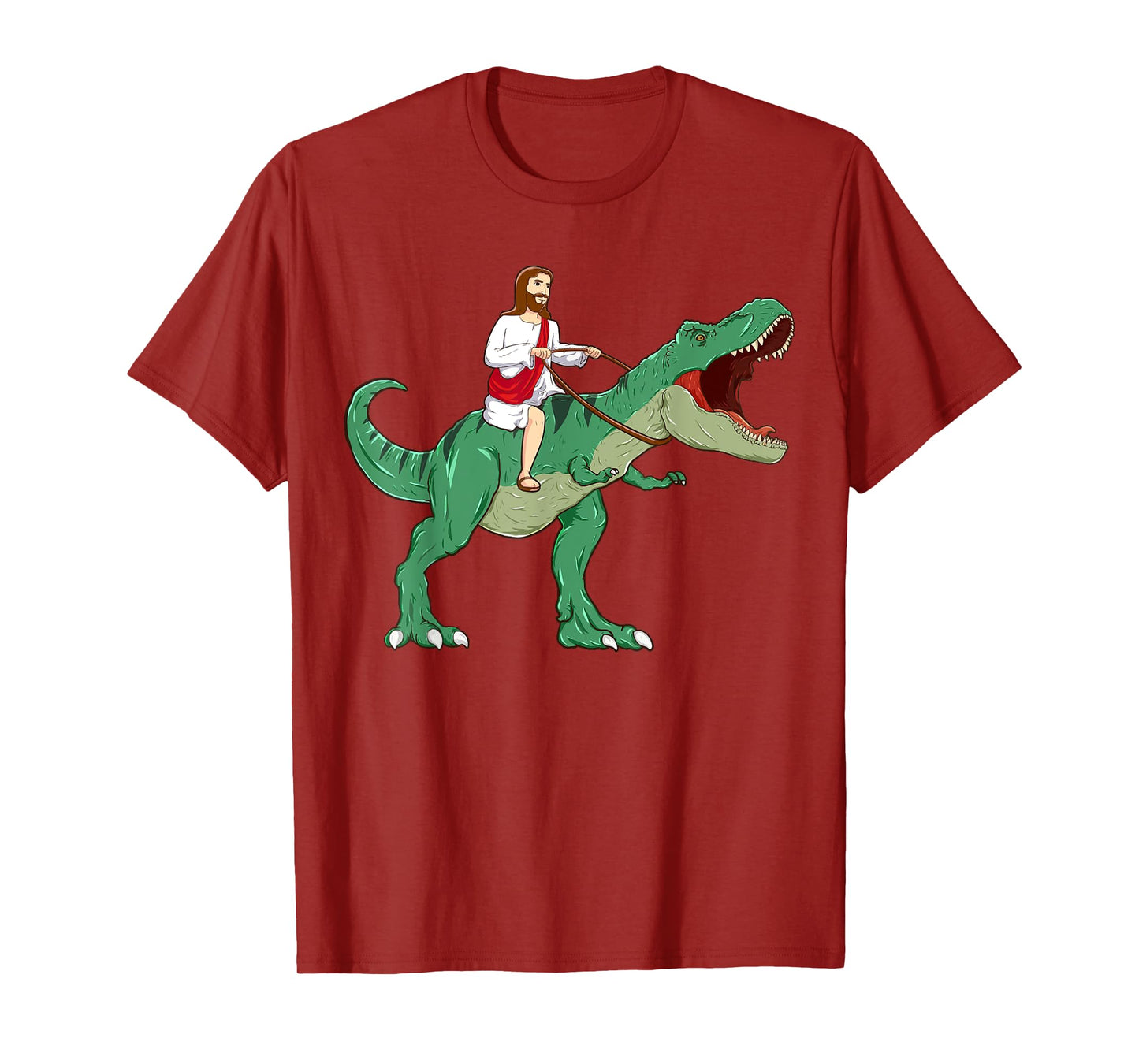 Funny Parody Jesus Riding Dinosaur Meme Dino Lover Believer T-Shirt