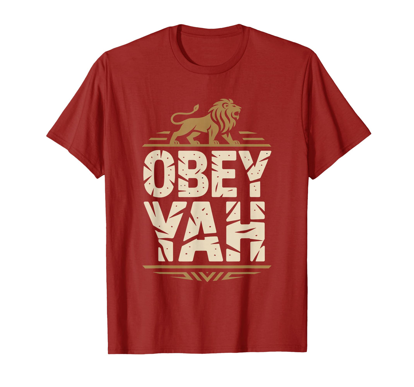 Obey YAH Bold Hebrew Lion Statement T-Shirt