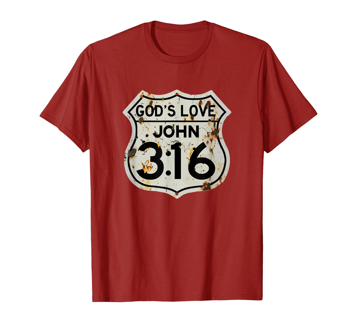John 3:16 Vintage USA Highway Sign Bible Verse Inspired T-Shirt