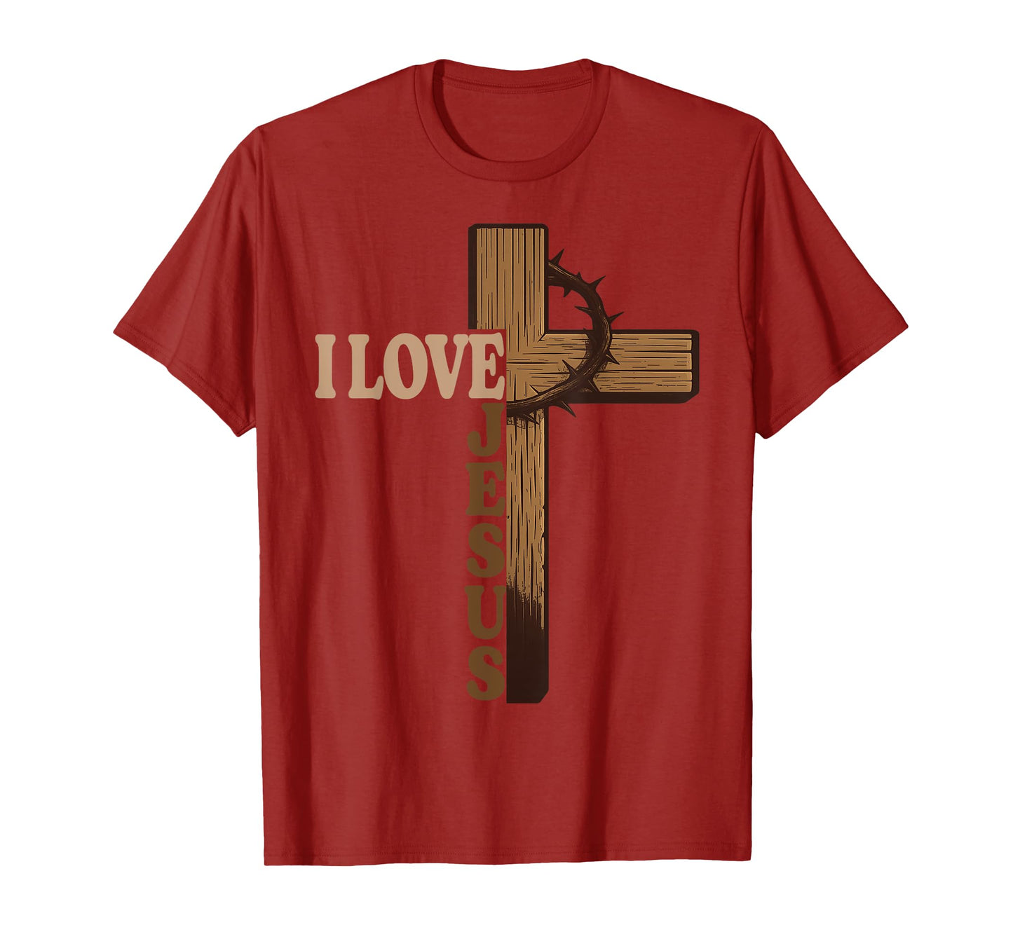I Love Jesus Christian Cross God Faith Bible Religious Pray T-Shirt