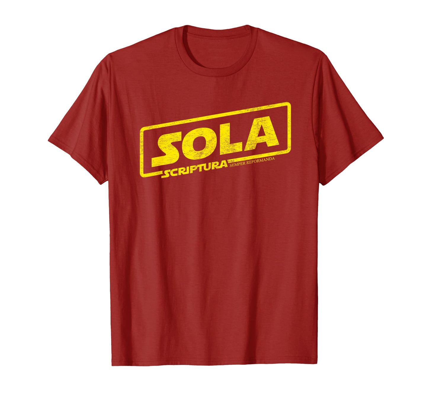 Reformation Sola Scriptura Theology Distressed Graphic T-Shirt
