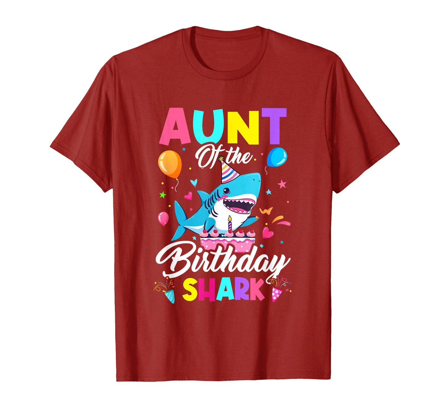 Aunt Of The Shark Birthday Boy Girl Party Family Group T-Shirt