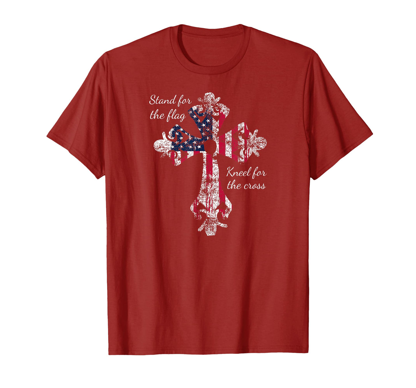 Stand for the Flag Kneel for the Cross Proud Patriotic USA T-Shirt for Women Kids Men