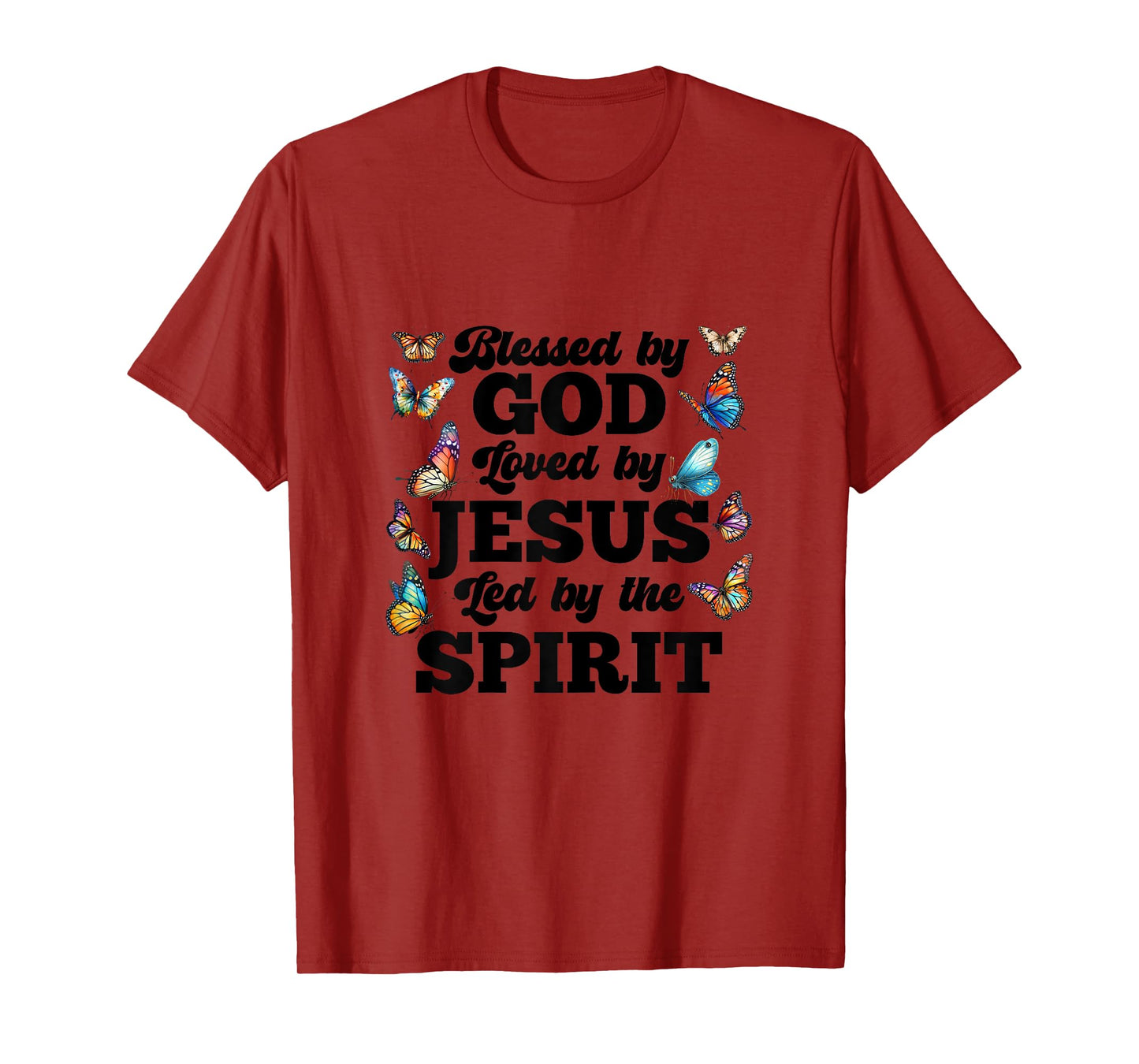 Faith Religious Butterfly Blessed By God T-Shirt