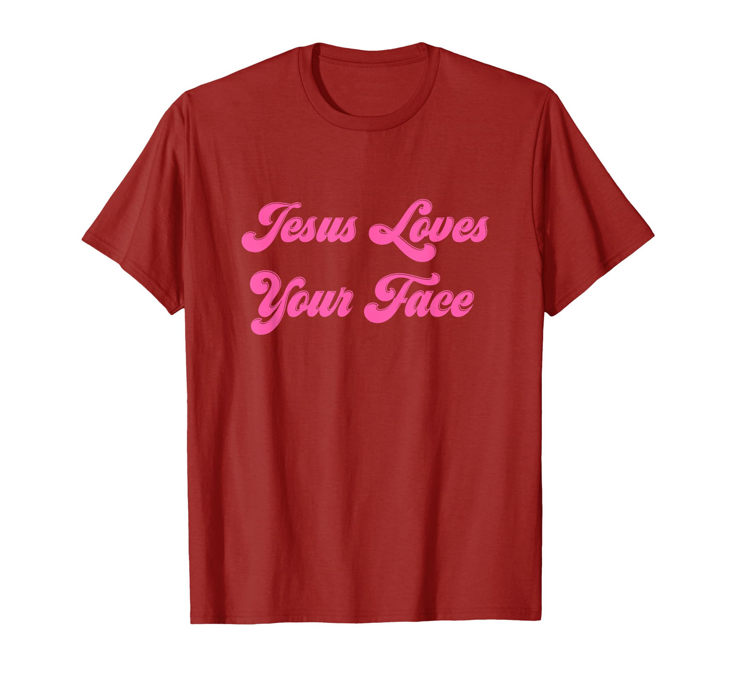 Retro 70s Jesus Loves Your Face For Christian Ladies & Girls T-Shirt