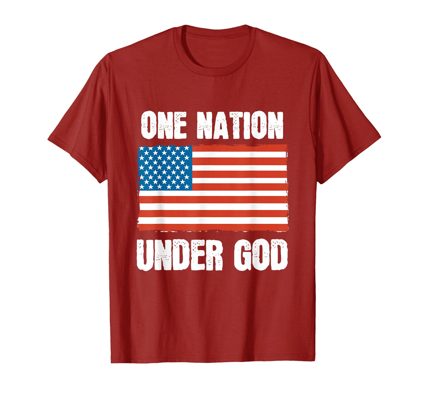 One Nation Under God Blessed American Flag Christian Cross T-Shirt for Women Kids Men