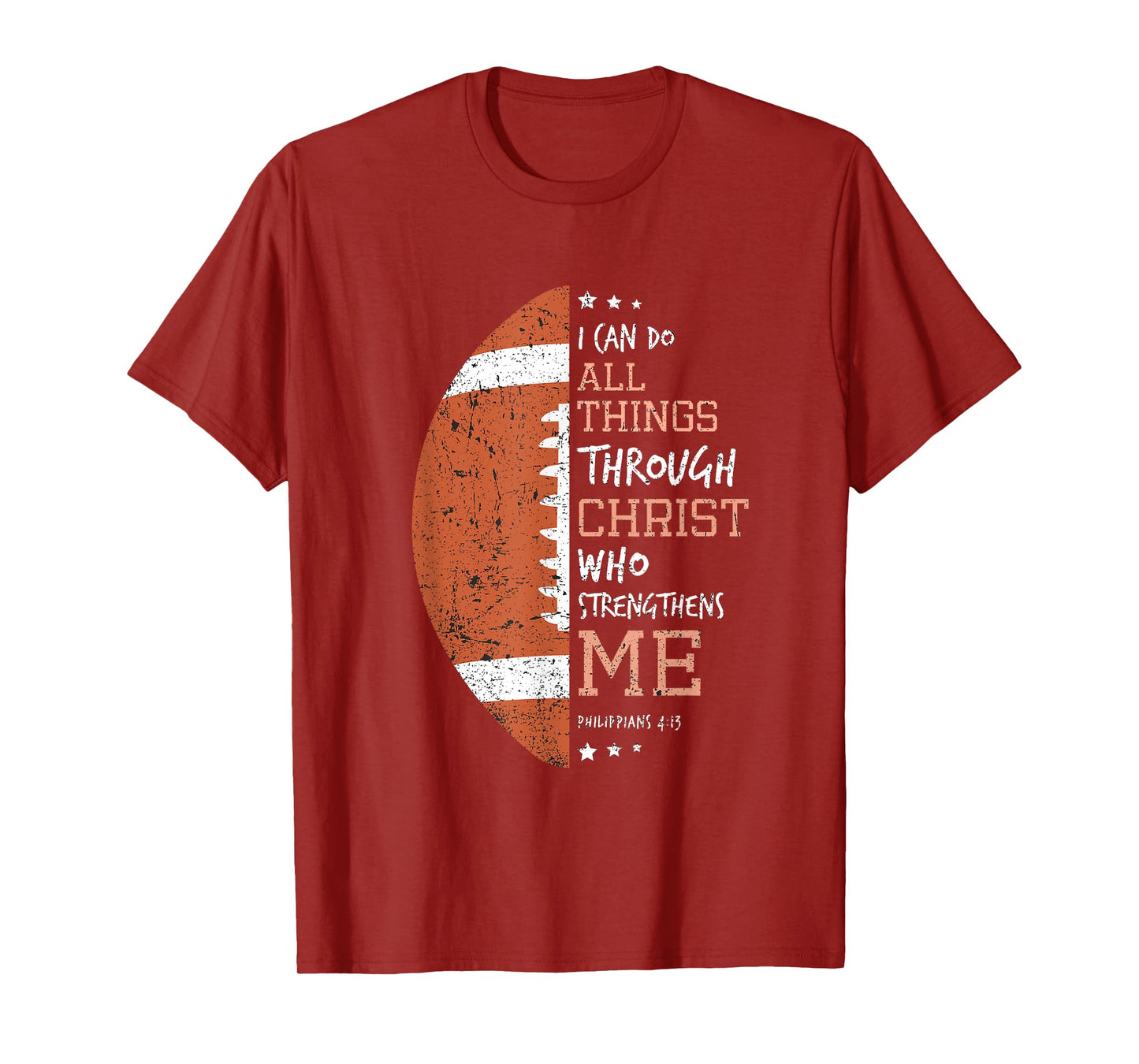Philippians 4 13 I Can Do All Things Christian US Football T-Shirt