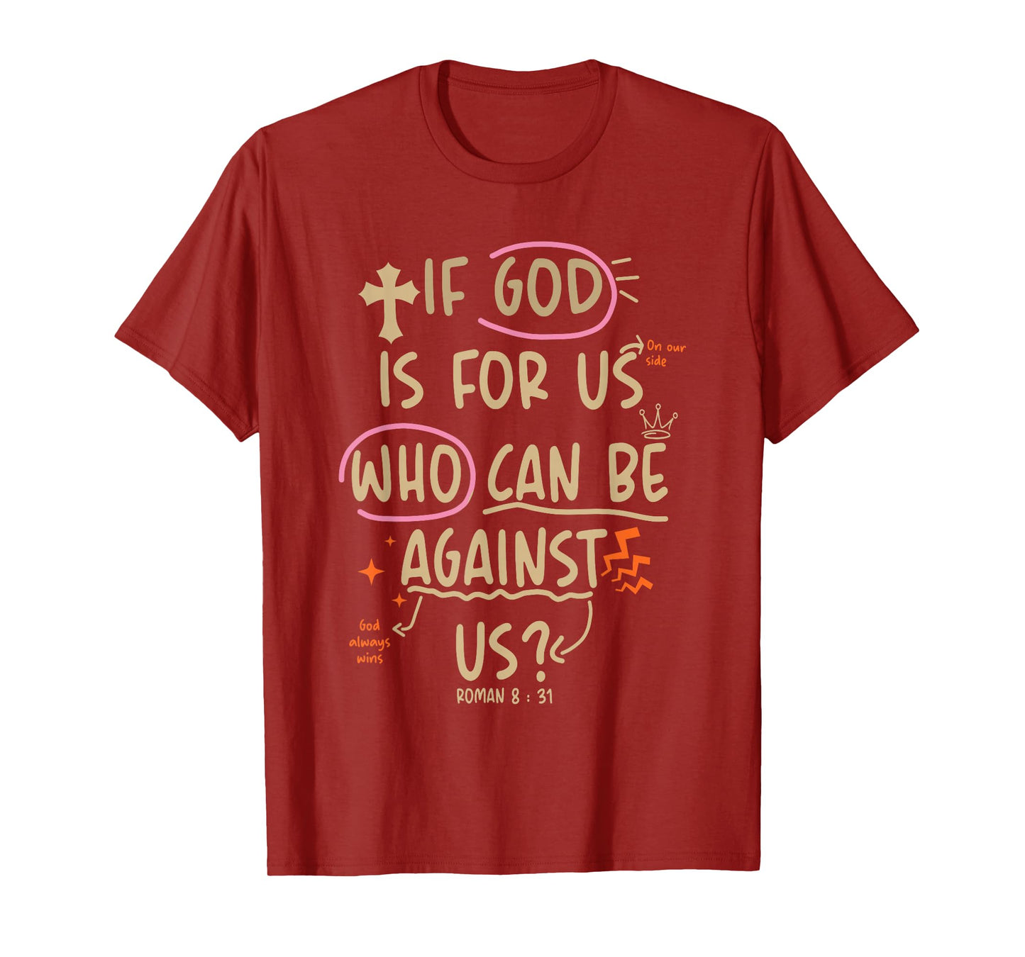 If God is for Us Who Can Be Against Us Christian Saying T-Shirt