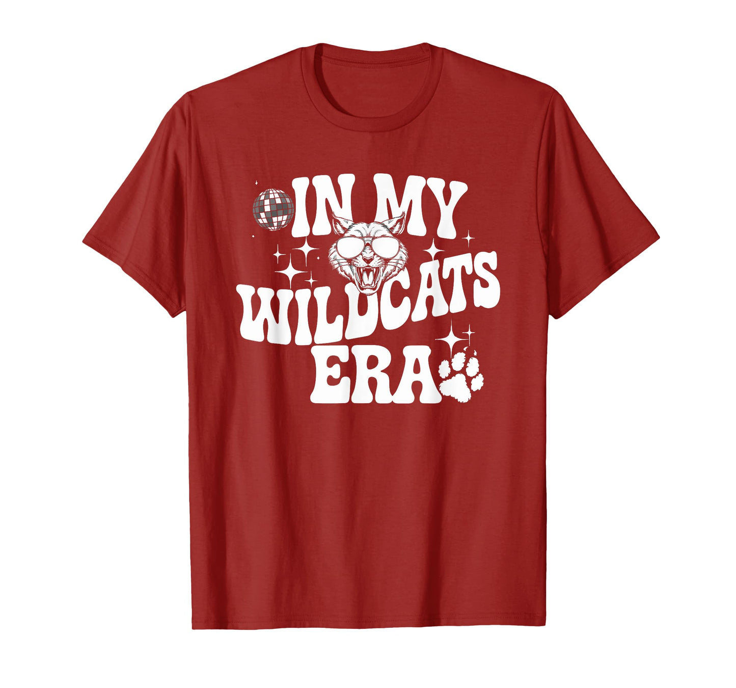 In My Wildcats Era Back to School Mascot Spirit Game Groovy T-Shirt