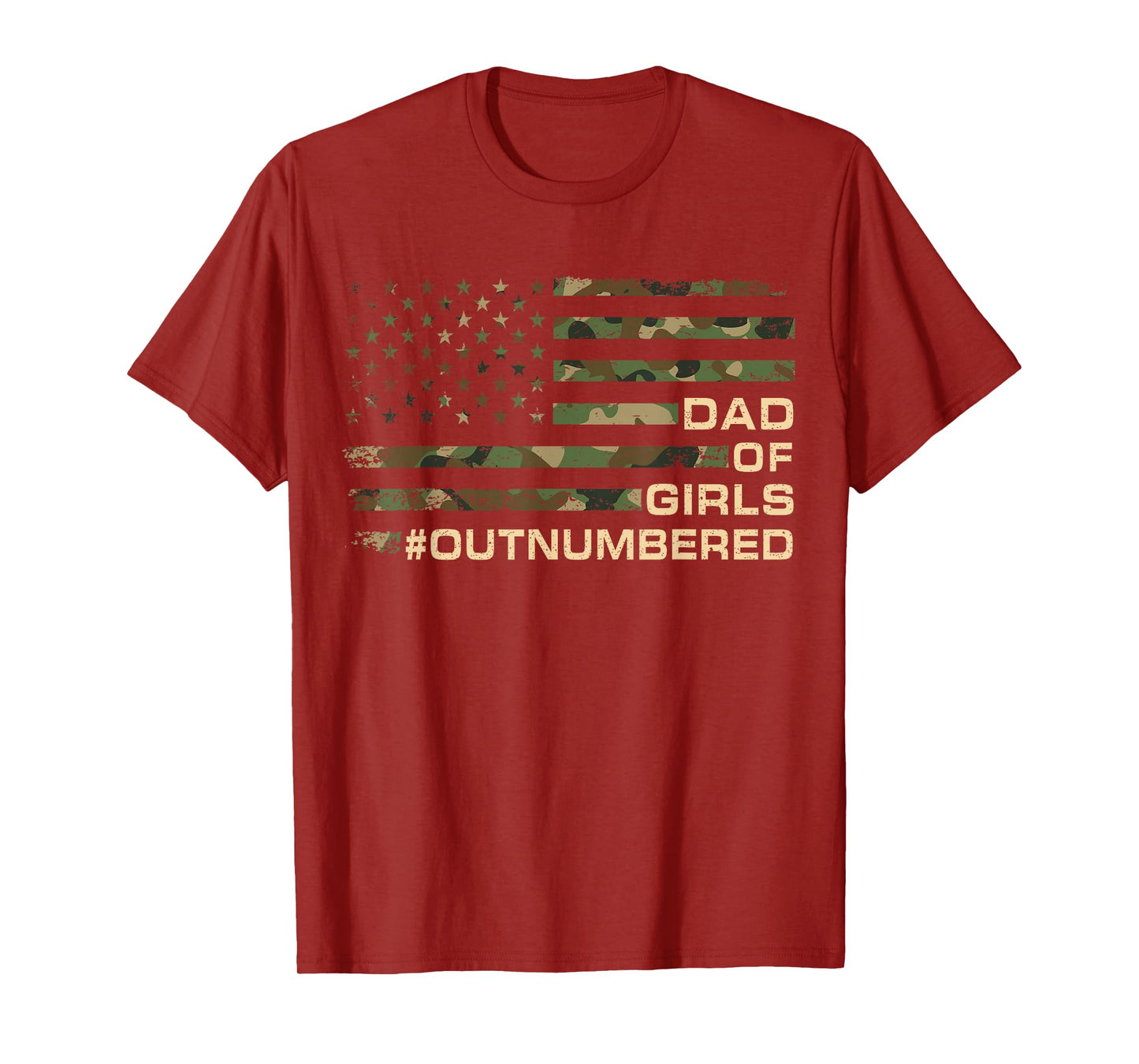 Dad Of Girls Outnumbered Fathers Day Dad Of Daughters Men T-Shirt