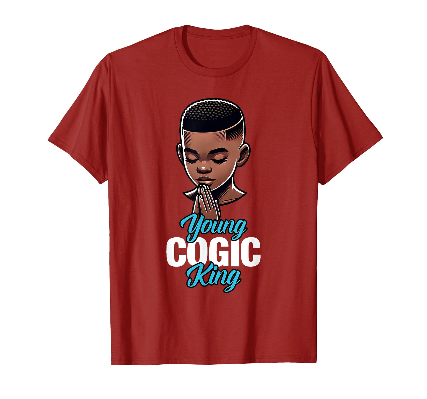 Young COGIC King | African American Boy Praying T-Shirt