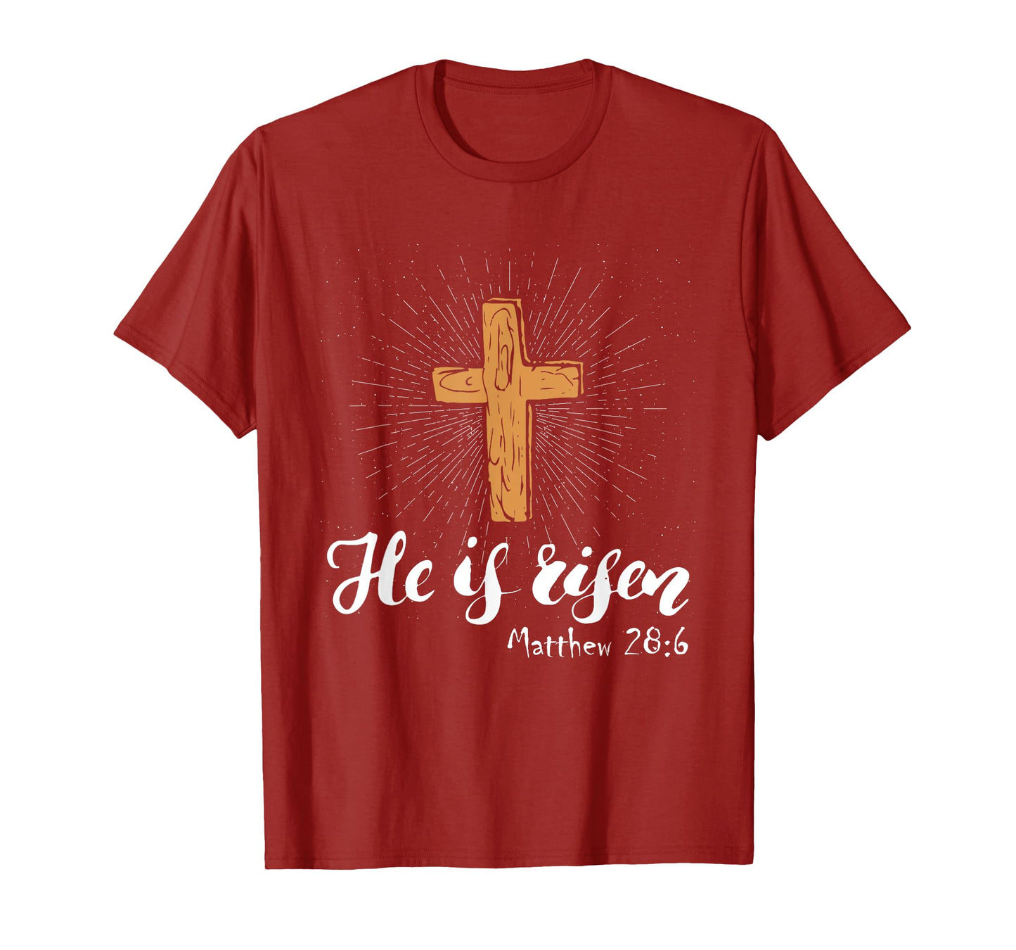 Easter Cross He Is Risen Jesus Christian Men Women Kid Youth T-Shirt