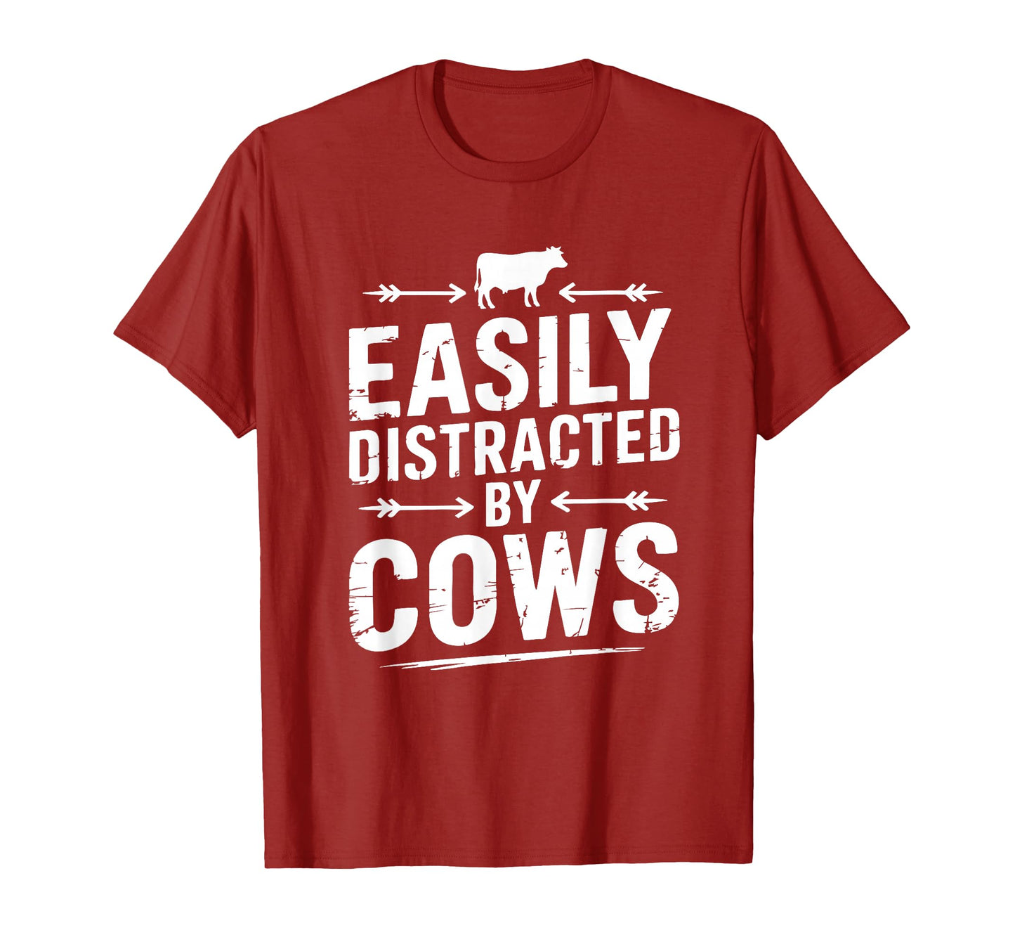 Easily Distracted by Cows Kids Funny Cow Lover Cattle Farmer T-Shirt