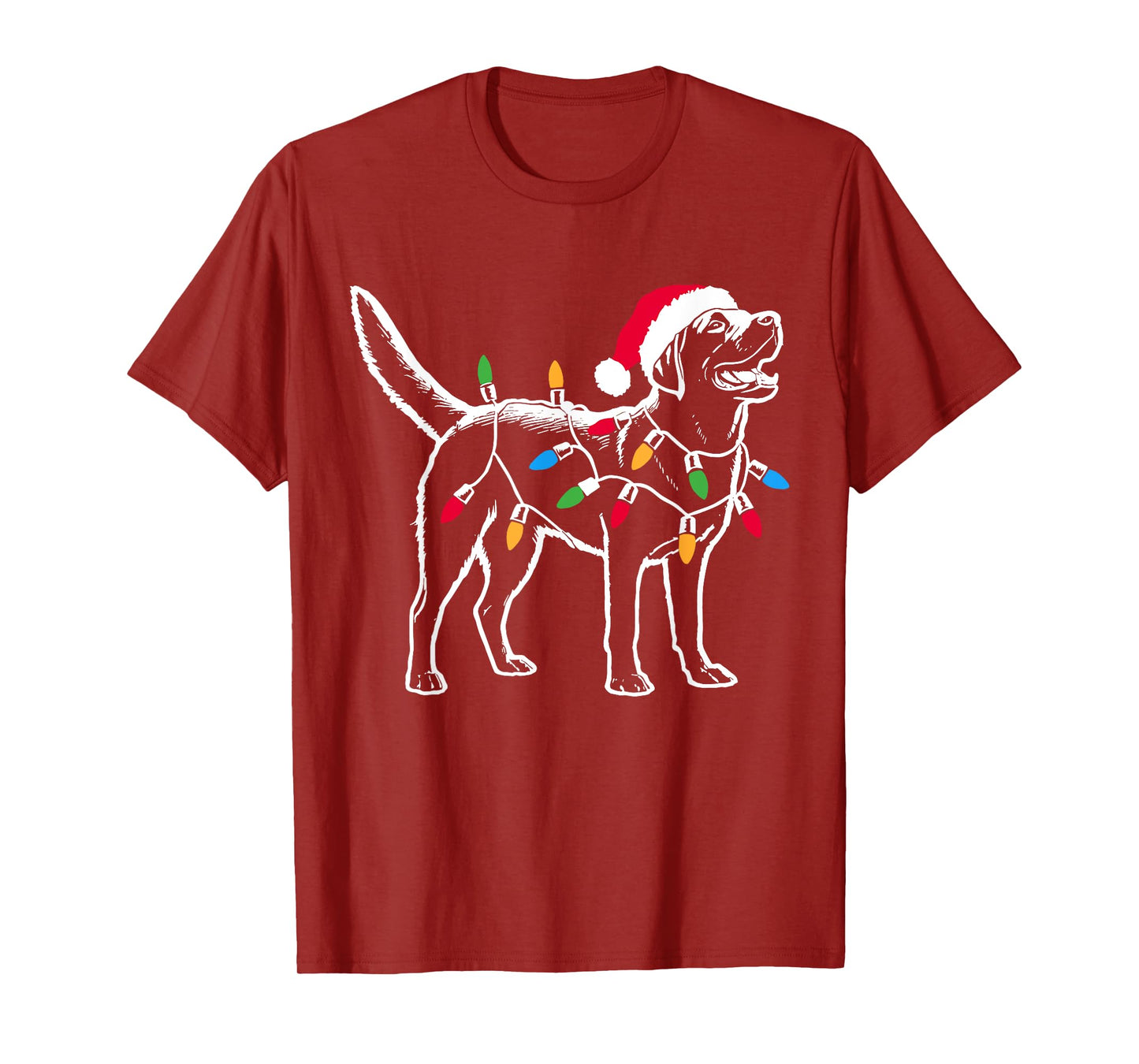 Funny Santa Labrador Retriever Christmas Lights Dog Lover T-Shirt for Men Women