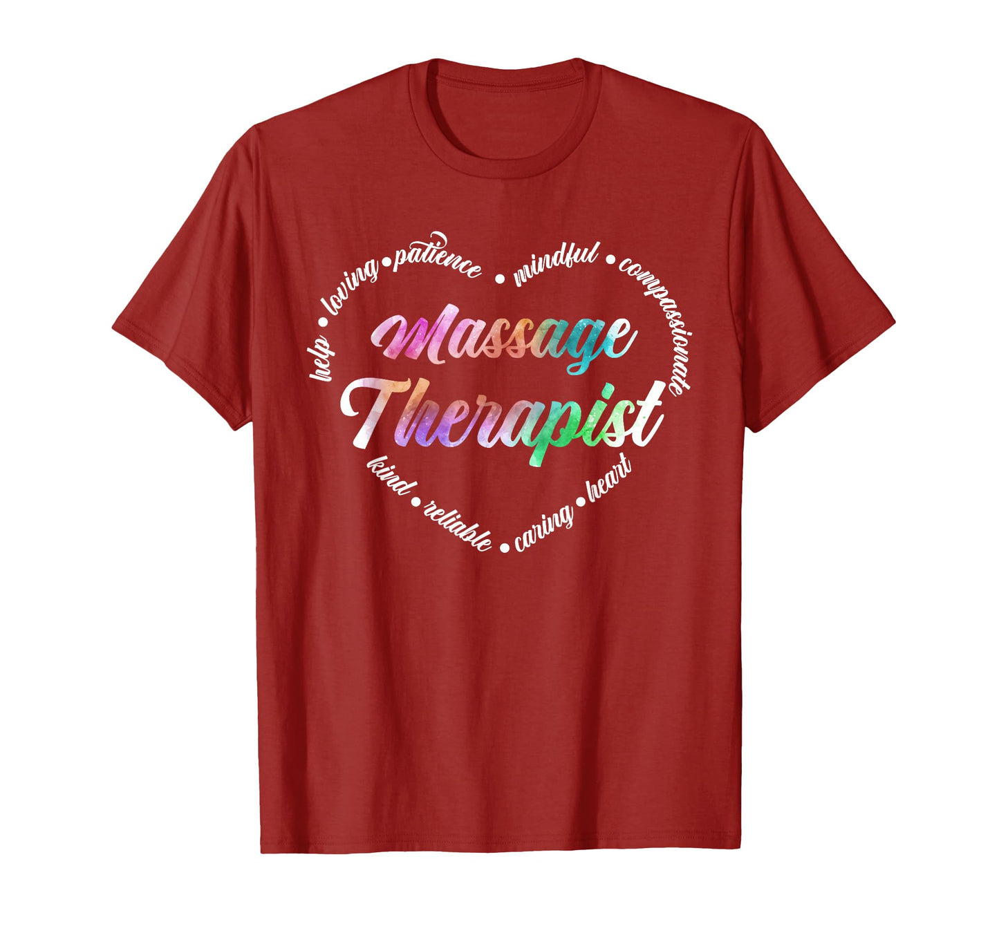 Massage Therapist Heart Word Cloud Massage Therapy Massager T-Shirt