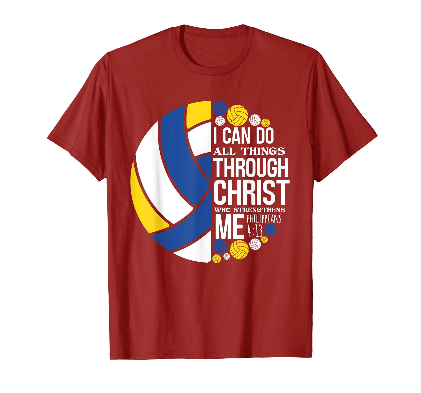 Philippians 4:13 Christian Volleyball Player Bible Verse T-Shirt
