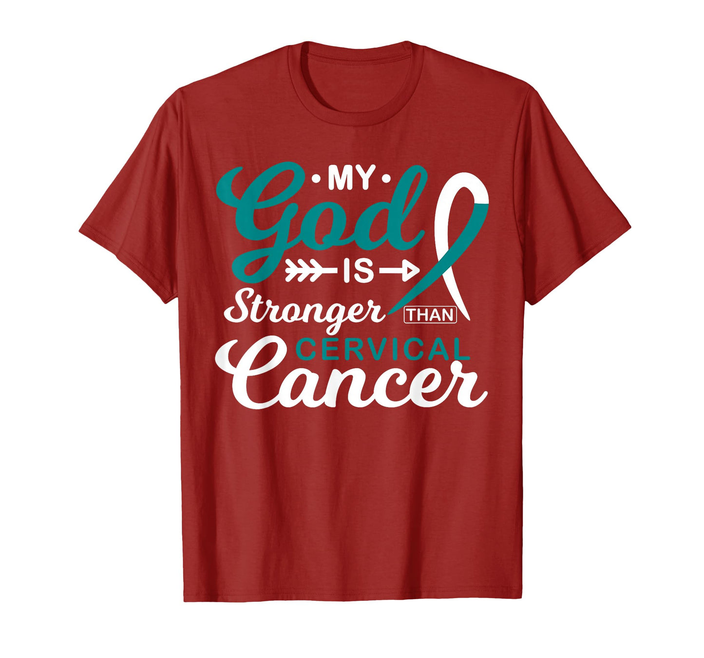 My God is Stronger Than Cervical Cancer Awareness Warrior T-Shirt